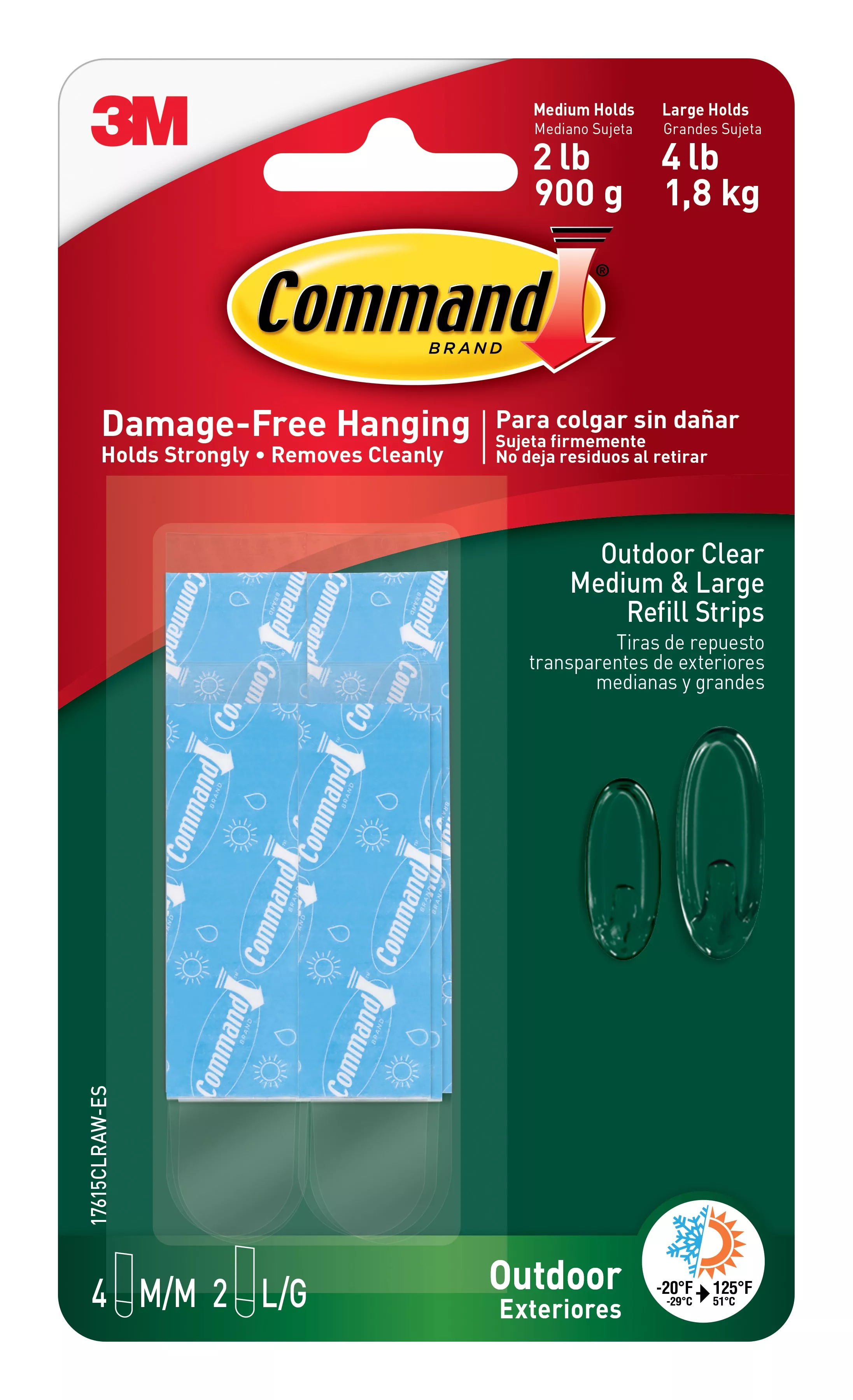 UPC 00051141976921 | Command™ Outdoor Clear Medium and Large Refill Strips 17615CLRAW-ES