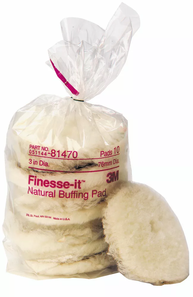 3M™ Finesse-it™ Natural Buffing Pad, 81470, 3 in, 10/Bag, 50 ea/Case