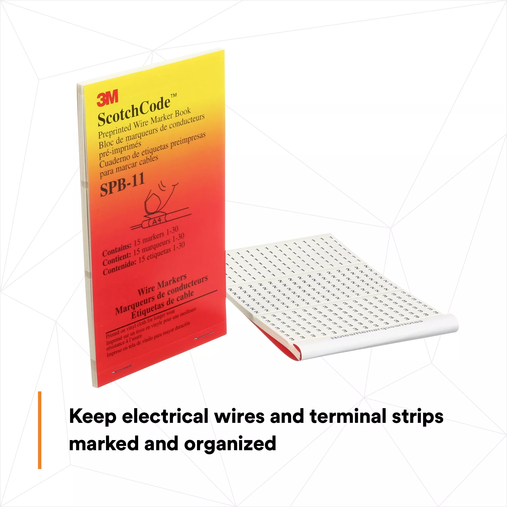SKU 7000132484 | 3M™ ScotchCode™ Pre-Printed Wire Marker Book SPB-11