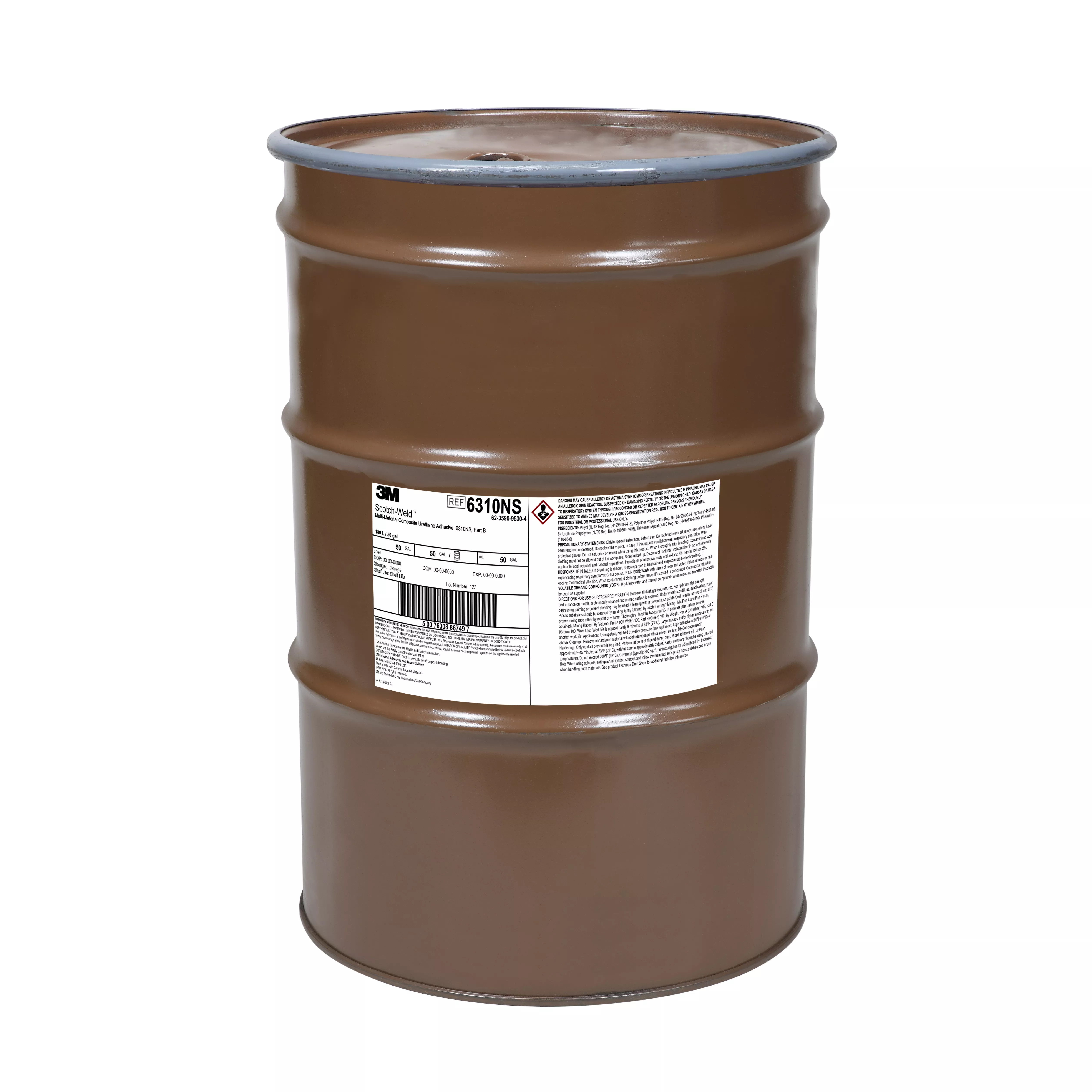 3M™ Scotch-Weld™ Multi-Material Composite Urethane Adhesive 6310NS,
Green, Part B, 55 Gallon (50 Gallon Net), Drum