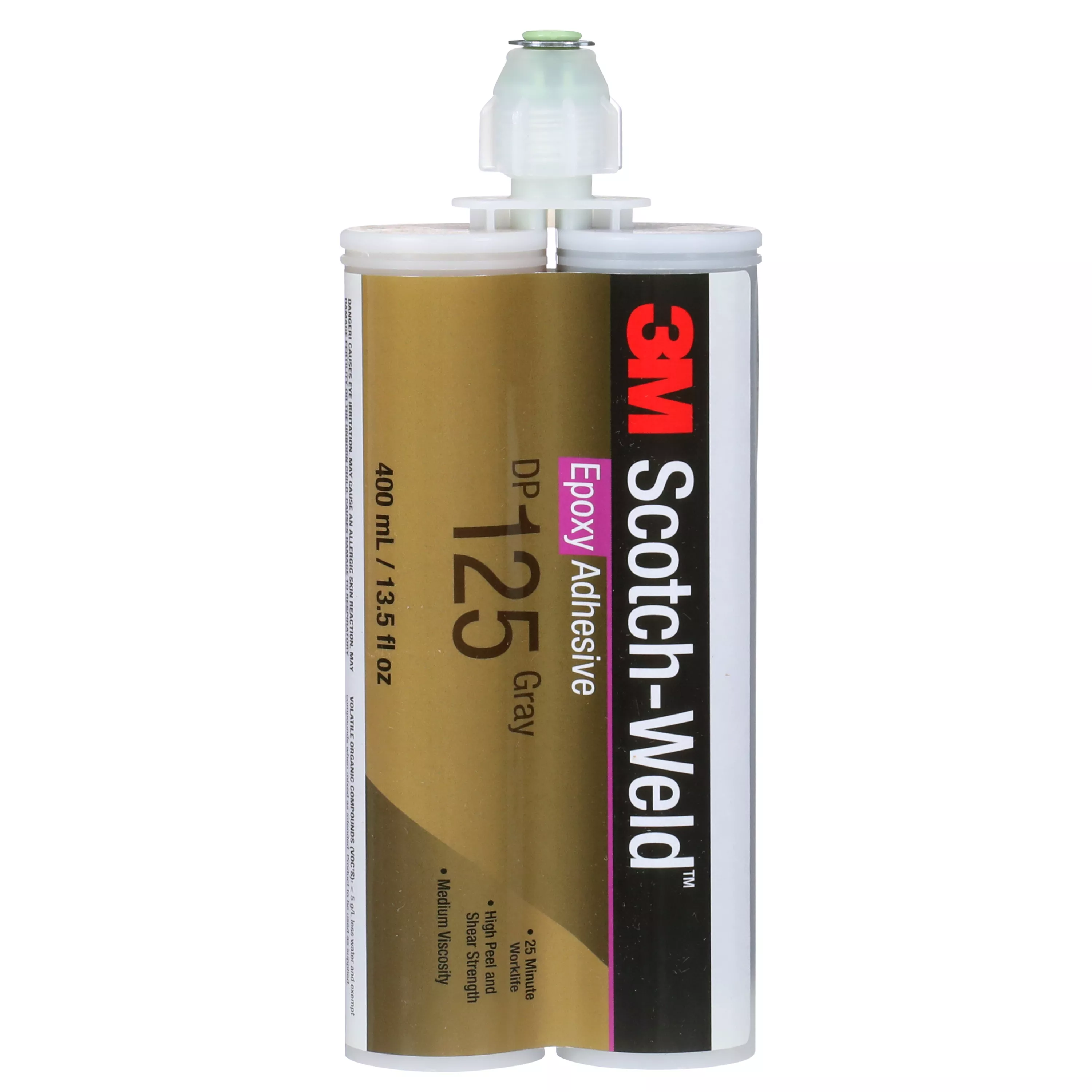 3M™ Scotch-Weld™ Epoxy Adhesive DP125, Gray, 400 mL Duo-Pak, 6/Case