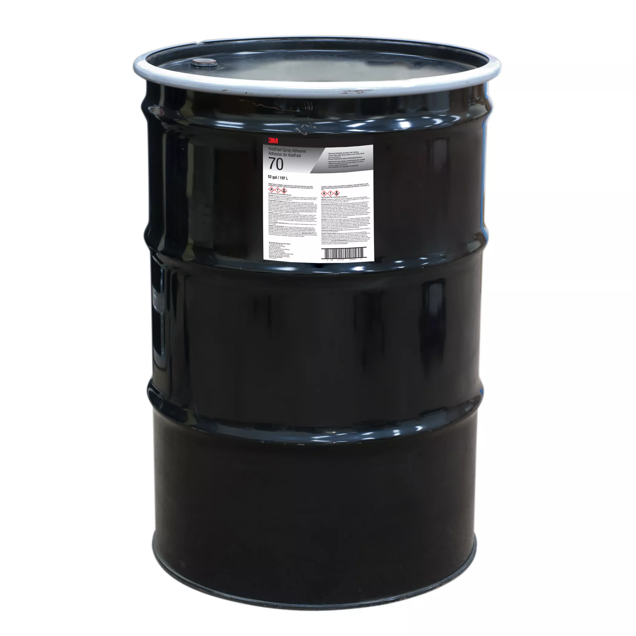 3M™ HoldFast 70 Adhesive, Clear, 55 Gallon Metal Closed Head (52 Gallon
Net), Drum