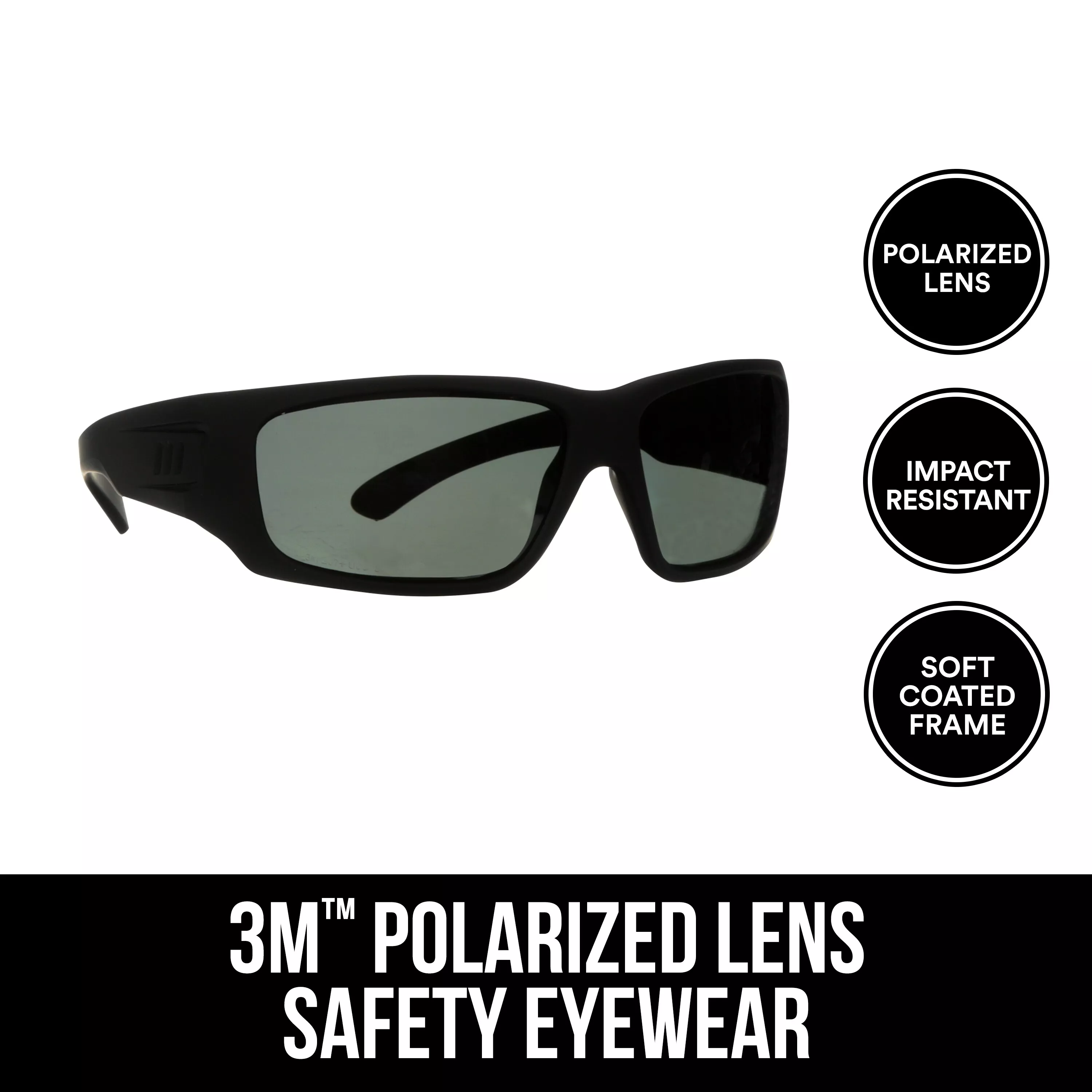 3M™ Safety Eyewear Polarized, 90214-HZ4-NA, Blk Frame, AF & Scratch
Resistant Lens, 4/cs