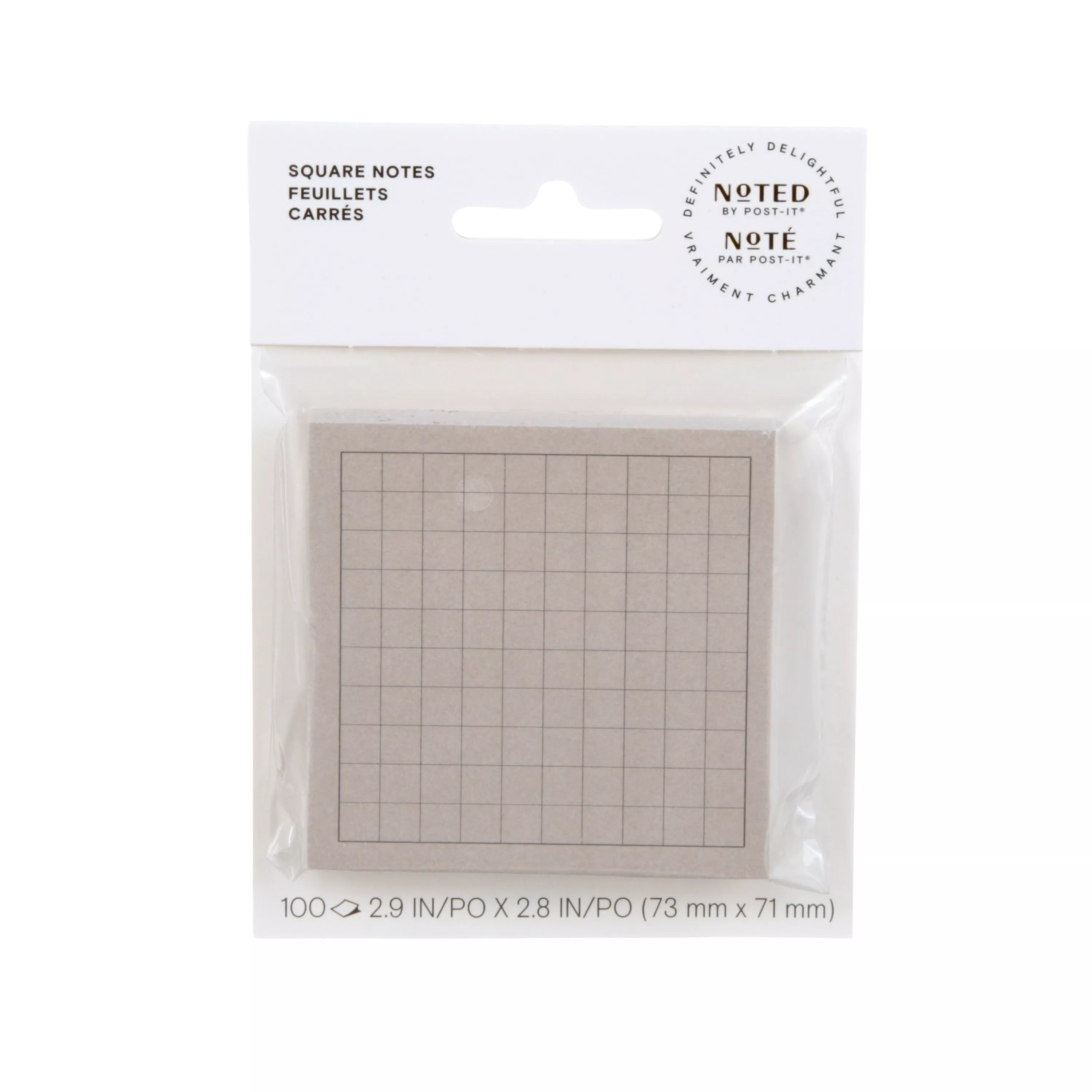 Post-it® Printed Notes NTD-33-GRY-EF, 2.9 in x 2.8 in (73 mm x 71 mm)