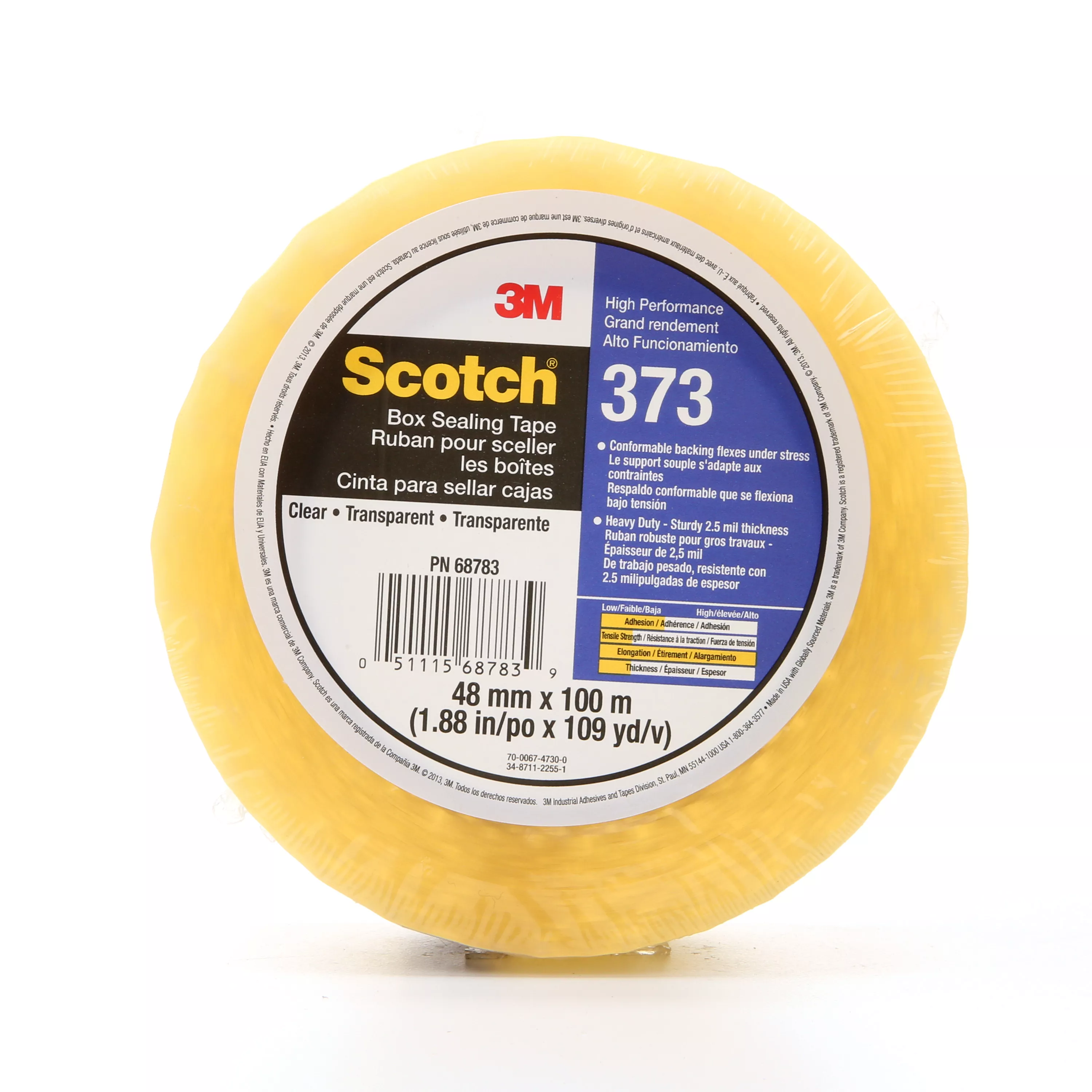 Scotch® Box Sealing Tape 373, Clear, 48 mm x 100 m, 36/Case,
Individually Wrapped Conveniently Packaged