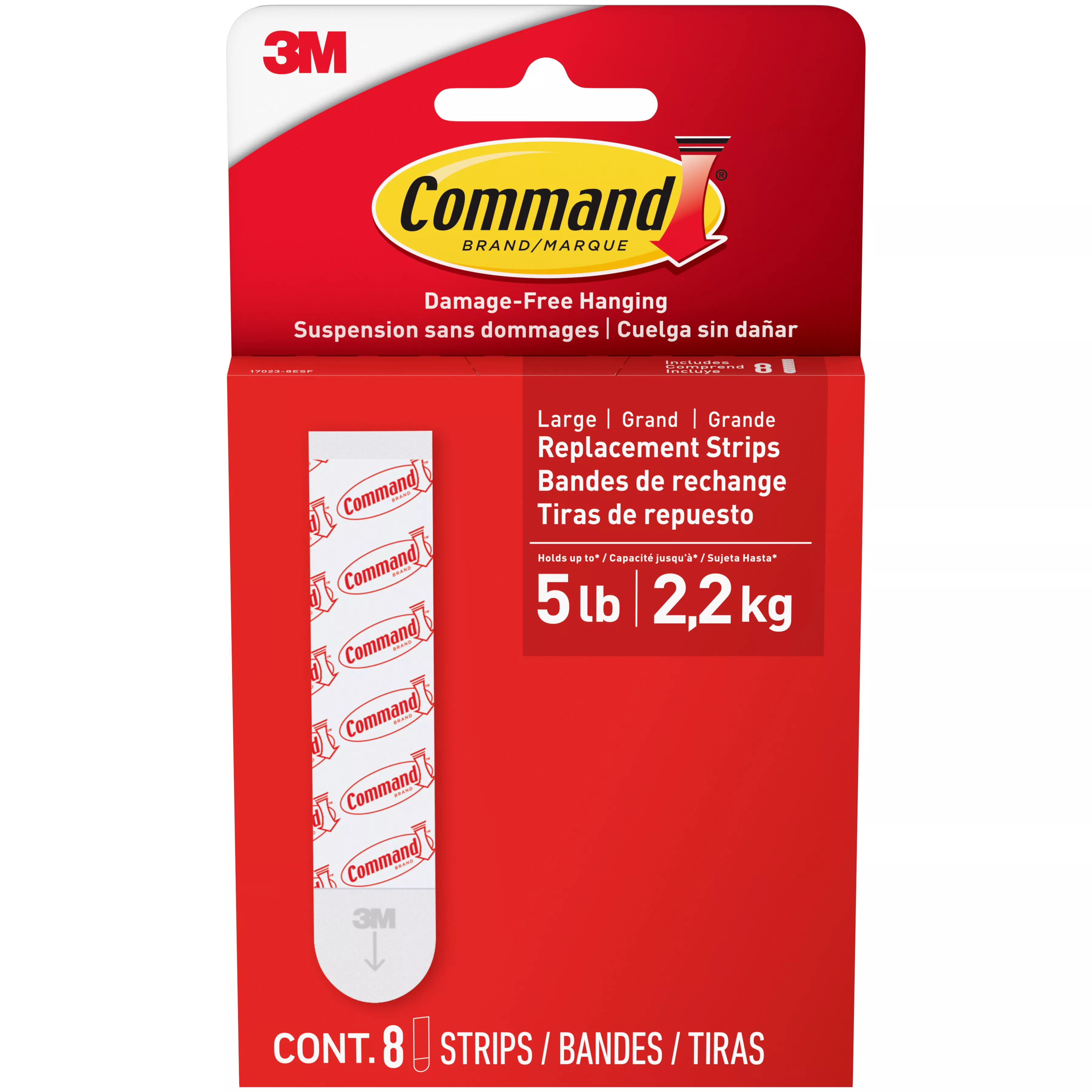 Command™ Large Foam Replacement Strips 17023-8ESF, 8 Strips
