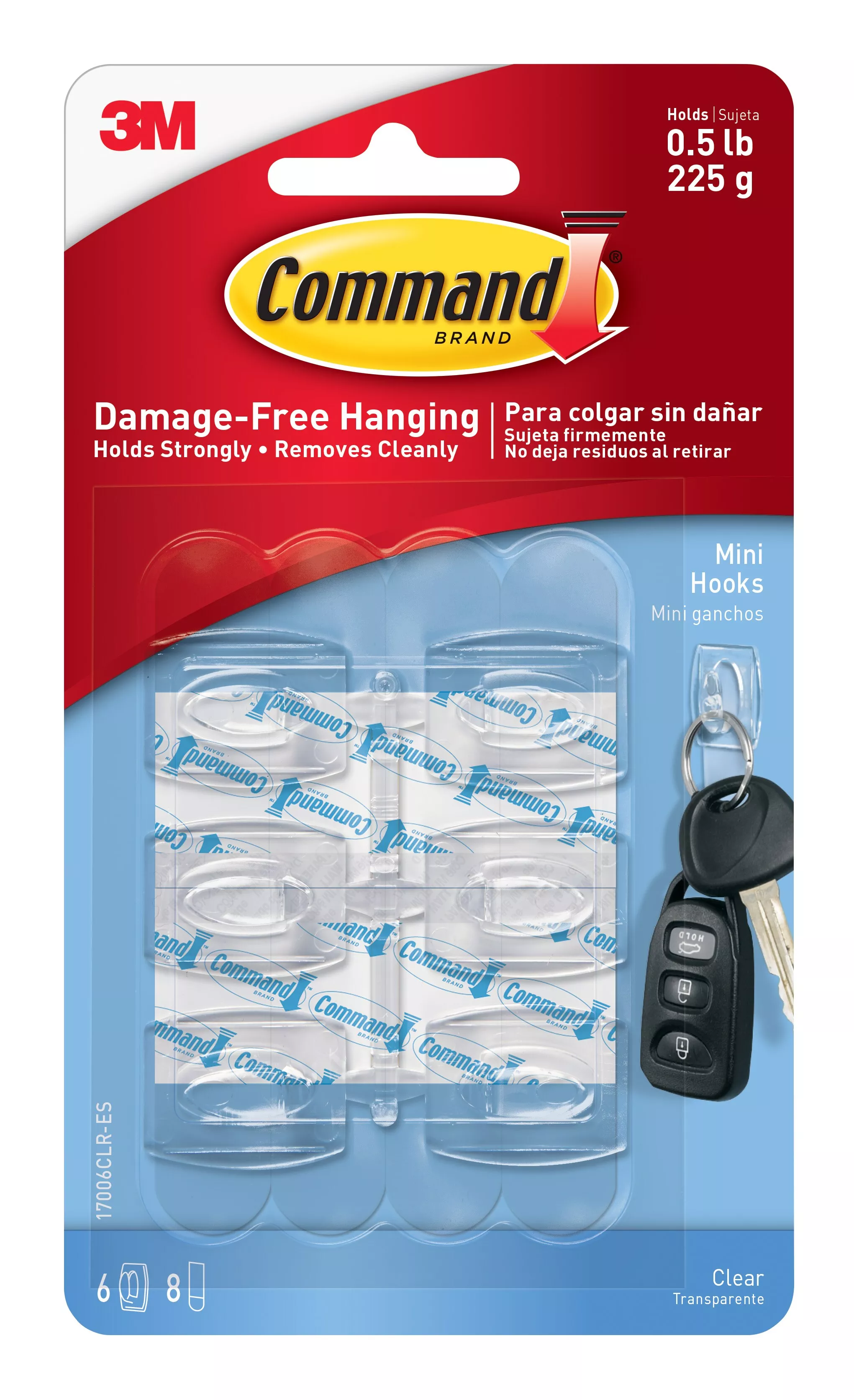 Command™ Mini Clear Hooks 17006CLR-ES