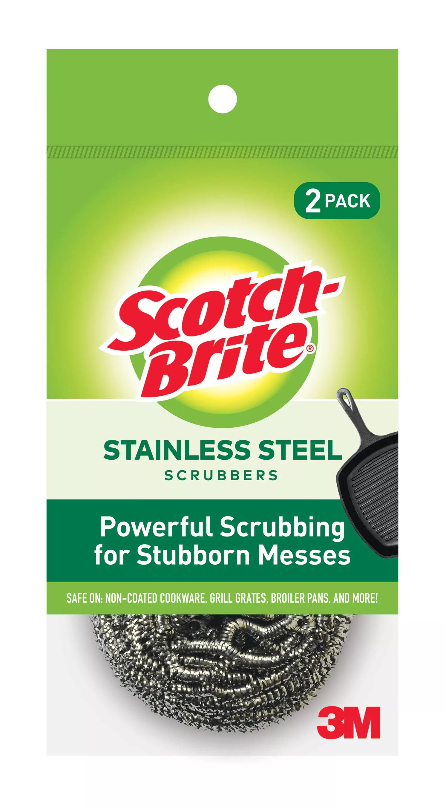 Scotch-Brite® Stainless Steel Scrubbers 214-2-24, 2 Scrubbers