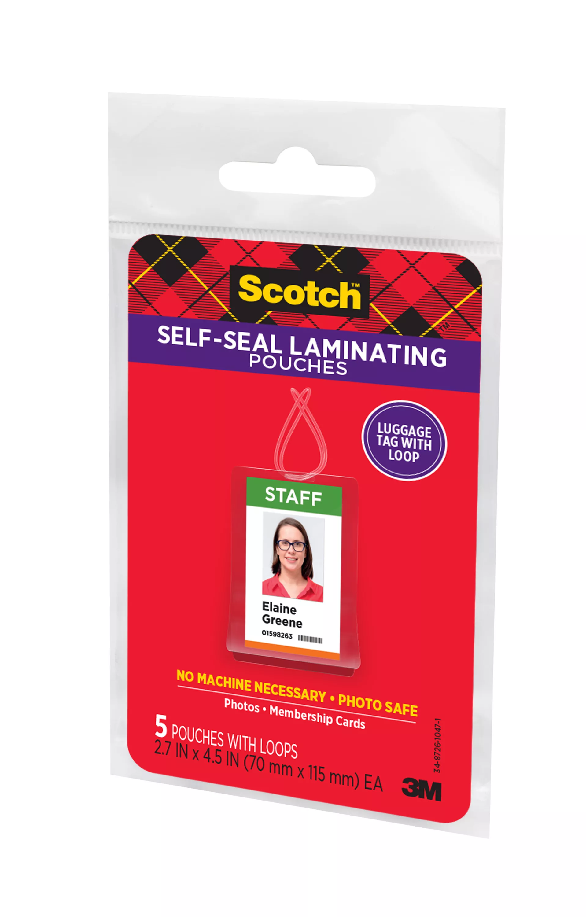 UPC 00021200509896 | Scotch™ Self-Sealing Laminating Pouches LS853-5G Bag Tags