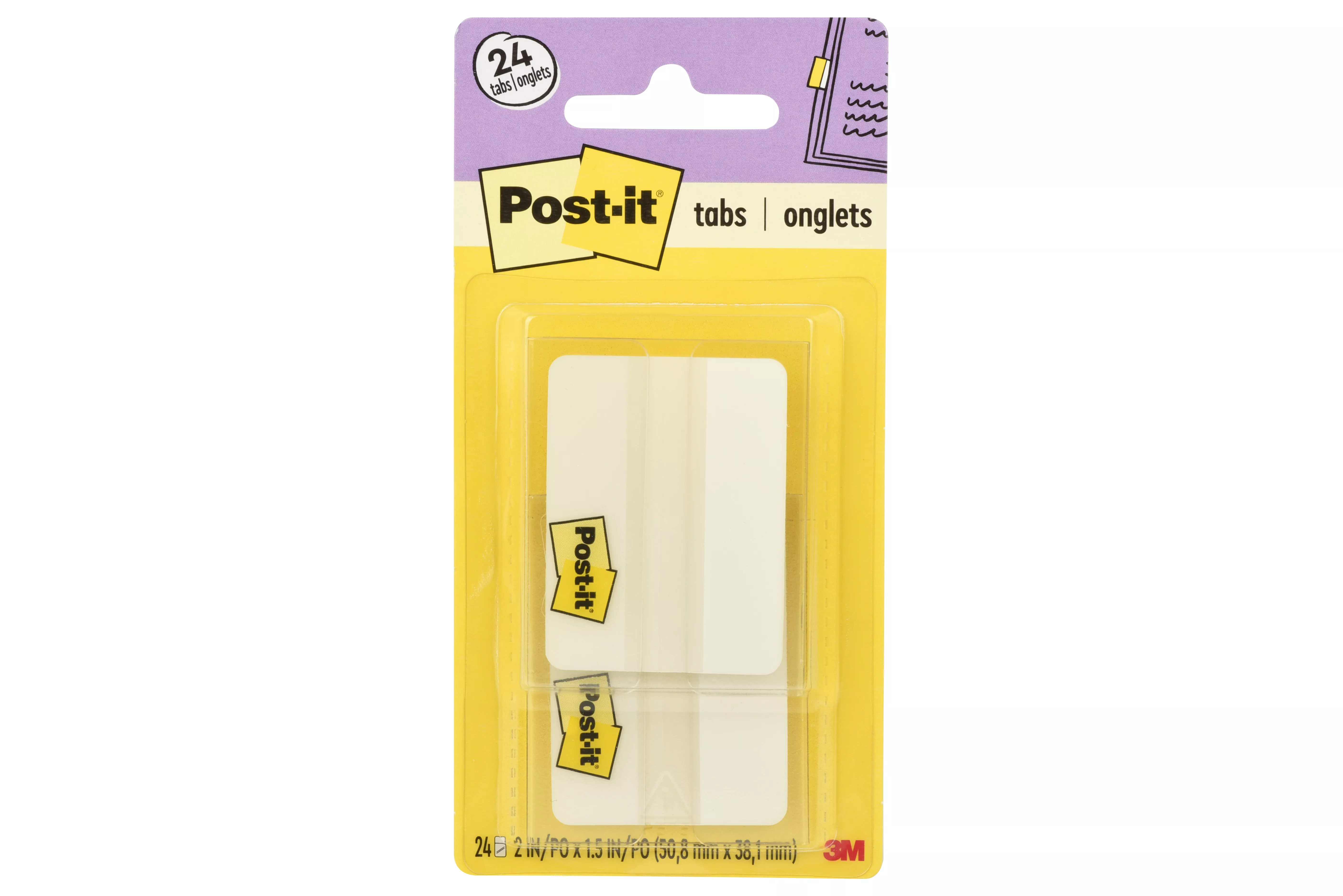 Post-it® Durable Tabs 686-24WE, 2 in. x 1.5 in. (50,8 mm x 38 mm) White