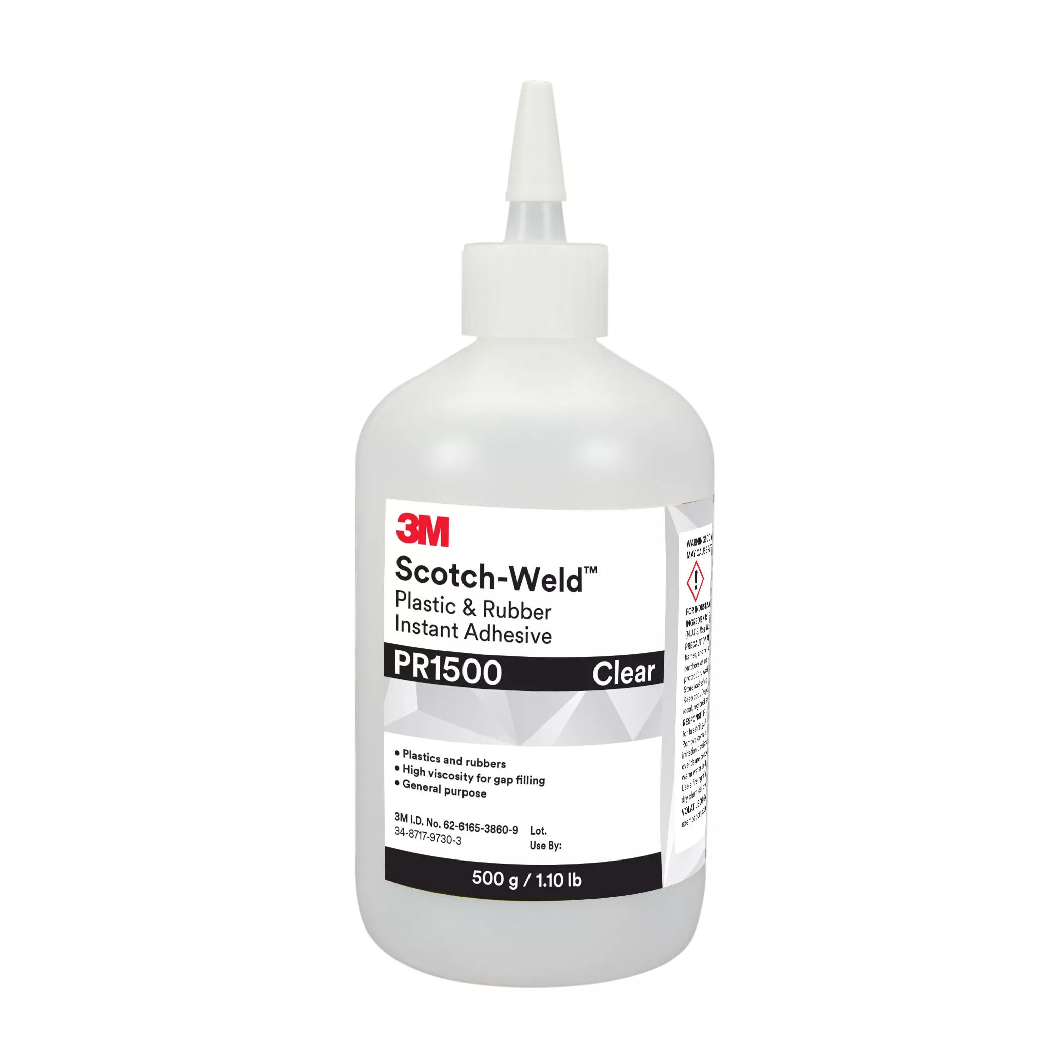 3M™ Scotch-Weld™ Plastic & Rubber Instant Adhesive PR1500, Clear, 500
Gram, 1 Bottle/Case