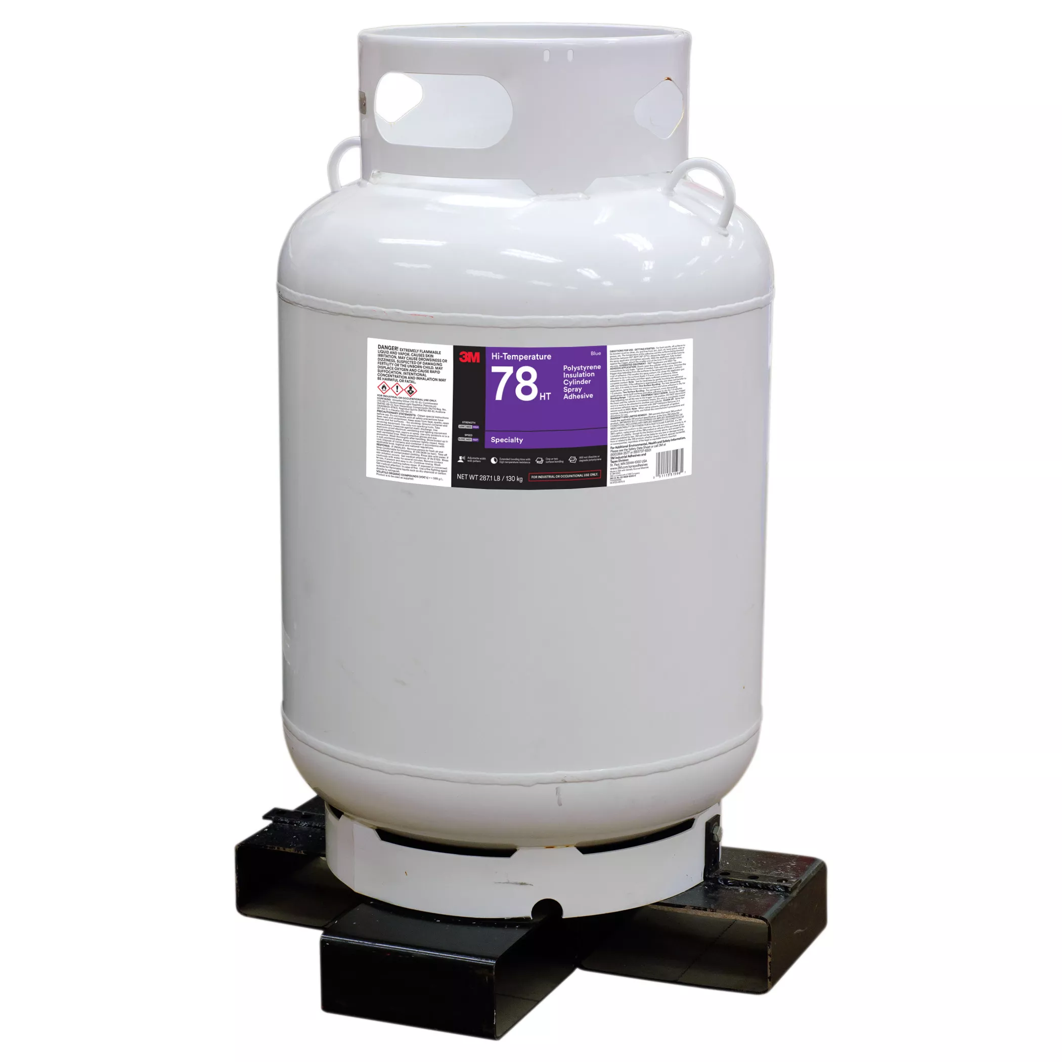 3M™ Hi-Temperature Polystyrene Insulation 78, HT Cylinder Spray
Adhesive, Blue, Jumbo (Net Wt 287.1 lb), 1 Each/Cylinder
