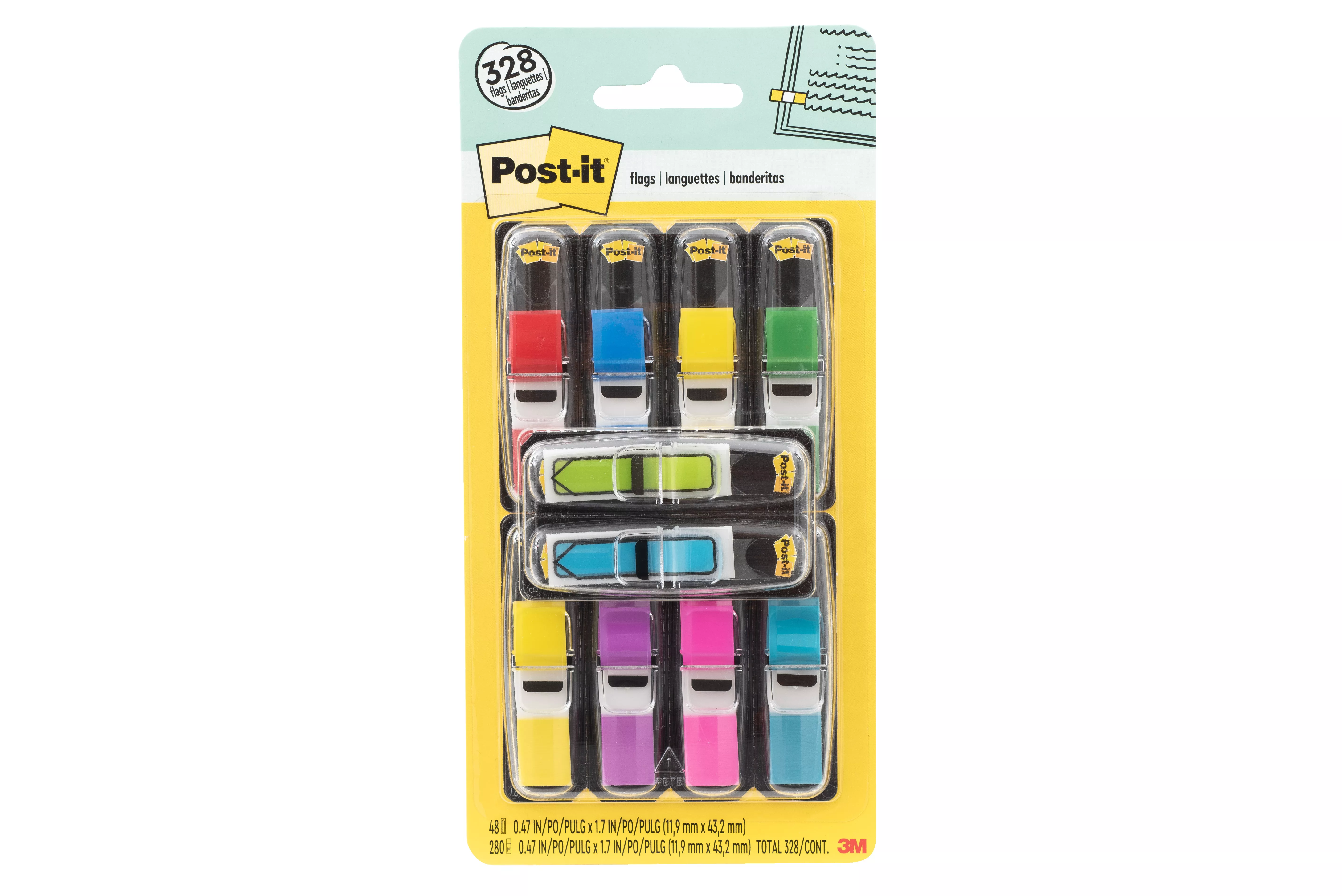 Post-it® Flags 683-VAD1, .47 in. x 1.7 in. Assorted
