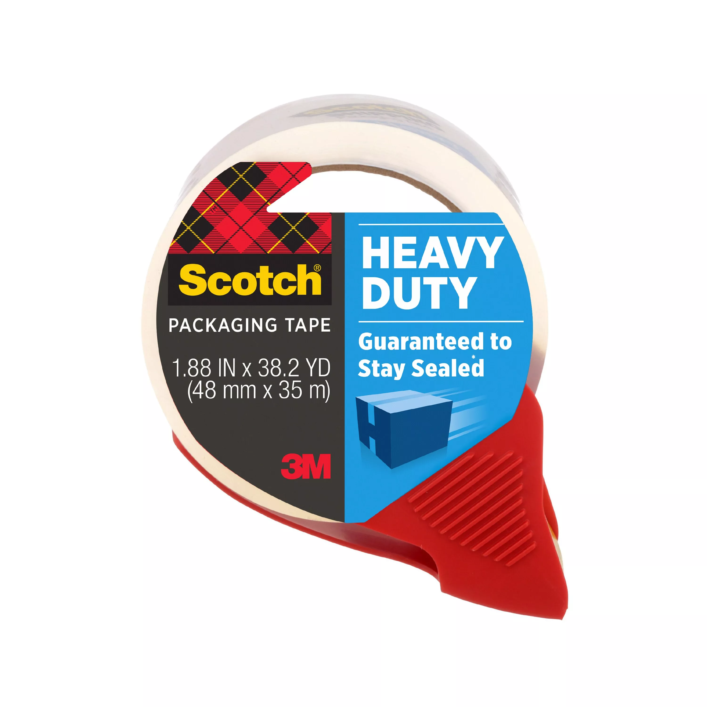 Scotch® Heavy Duty Shipping Packaging Tape 3850S-RD-12GC, 1.88 in x 38.2 yd (48 mm x 35 m)