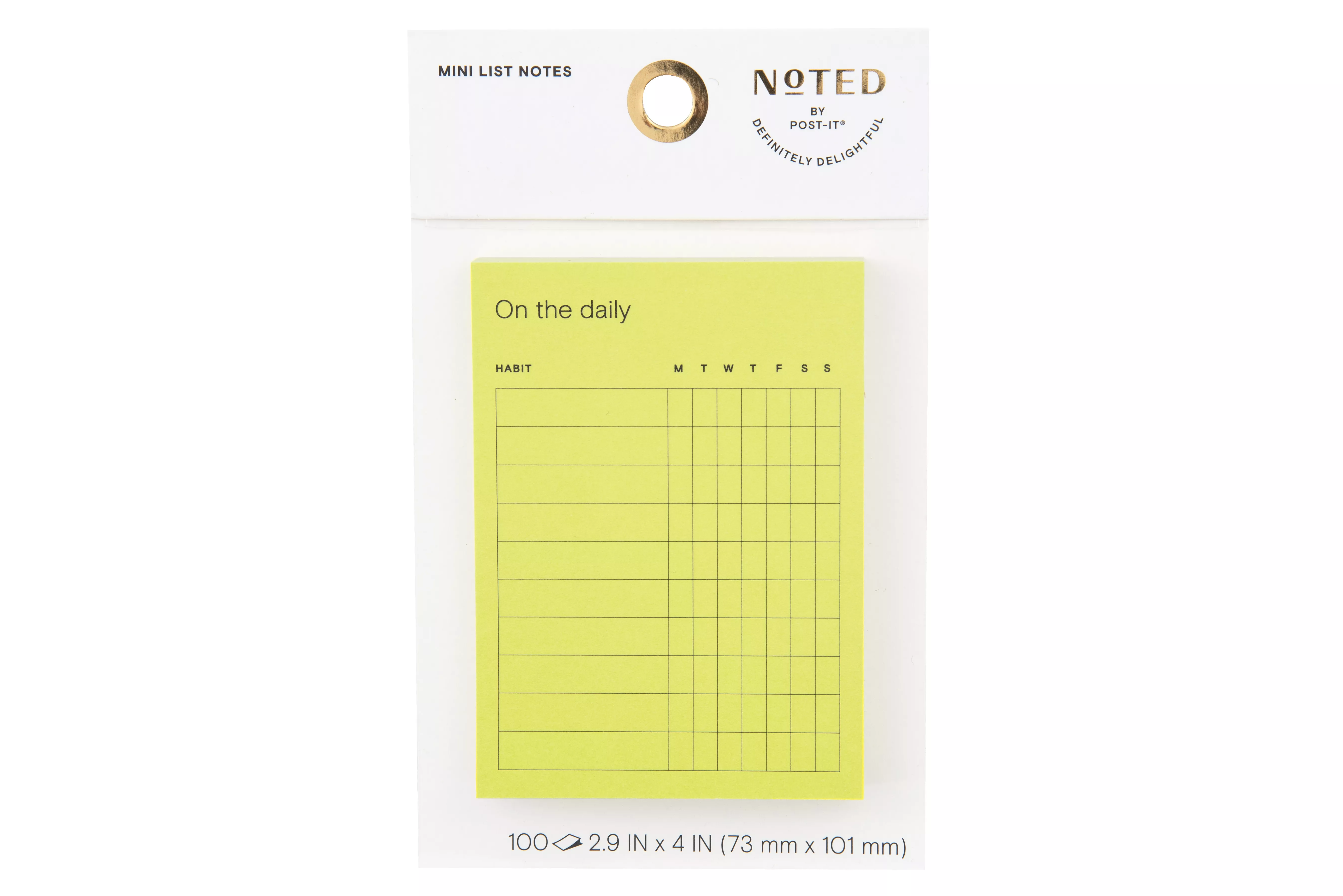 Post-it® Mini List Notes NTD8-34-2, 4 in x 2.9 in (101 mm x 73 mm)