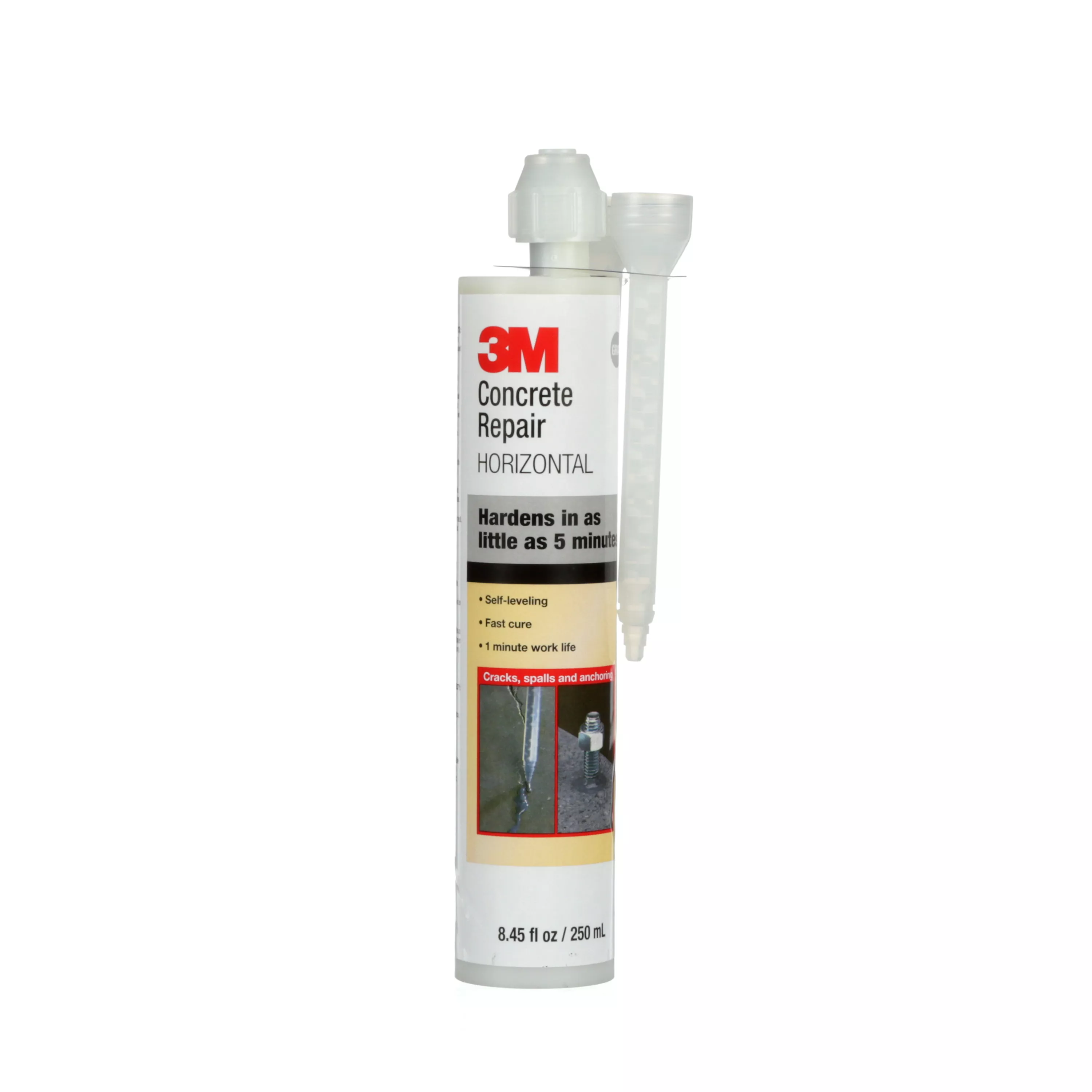 3M™ Scotch-Weld™ Concrete Repair DP600, Gray, Self-Leveling, contains 2
Mix Nozzles, 8.4 fl oz Cartridge, 6/Case