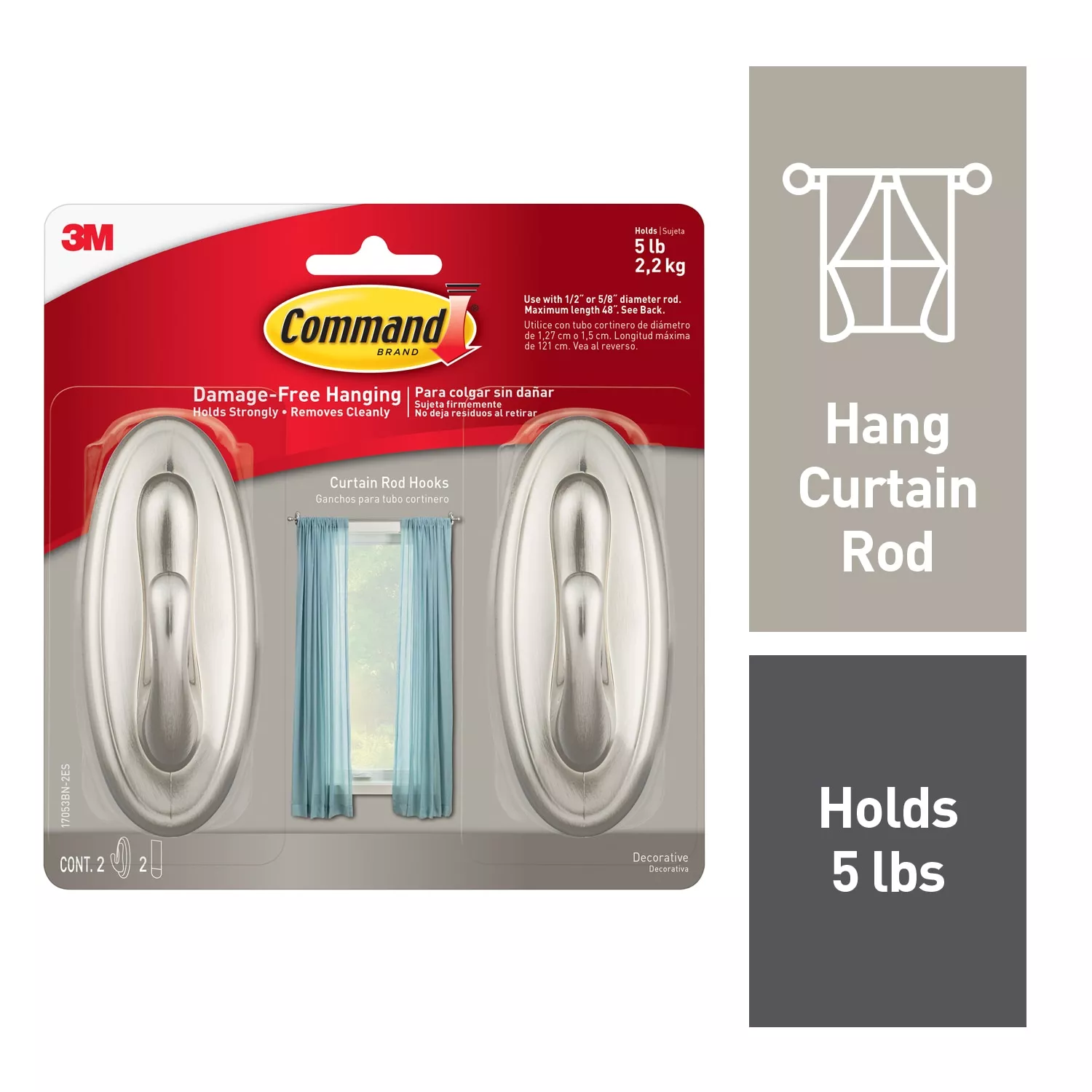 SKU 7100228391 | Command™ Curtain Rod Hooks