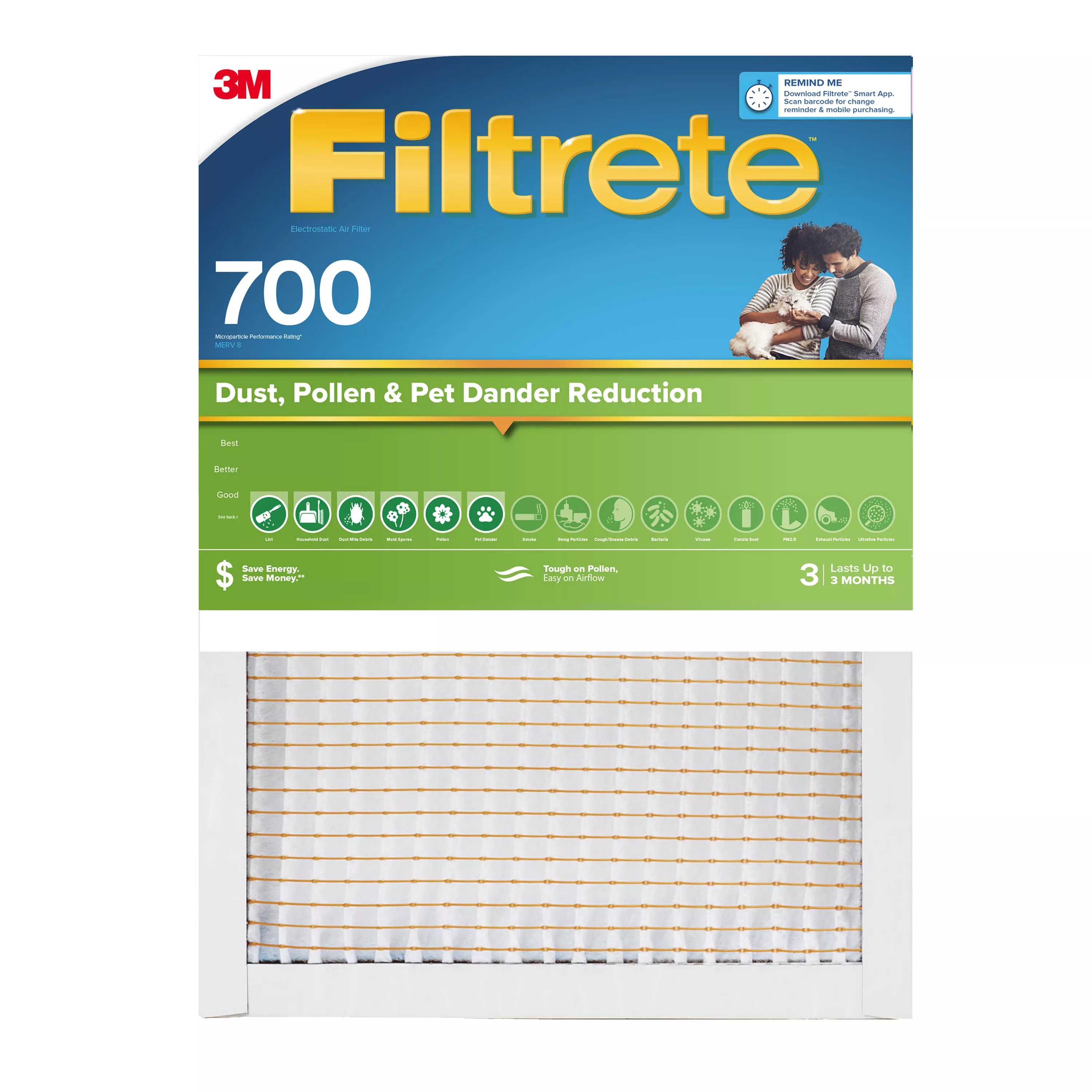 SKU 7100271606 | Filtrete™ Electrostatic Air Filter 700 MPR 703-4PK-1E