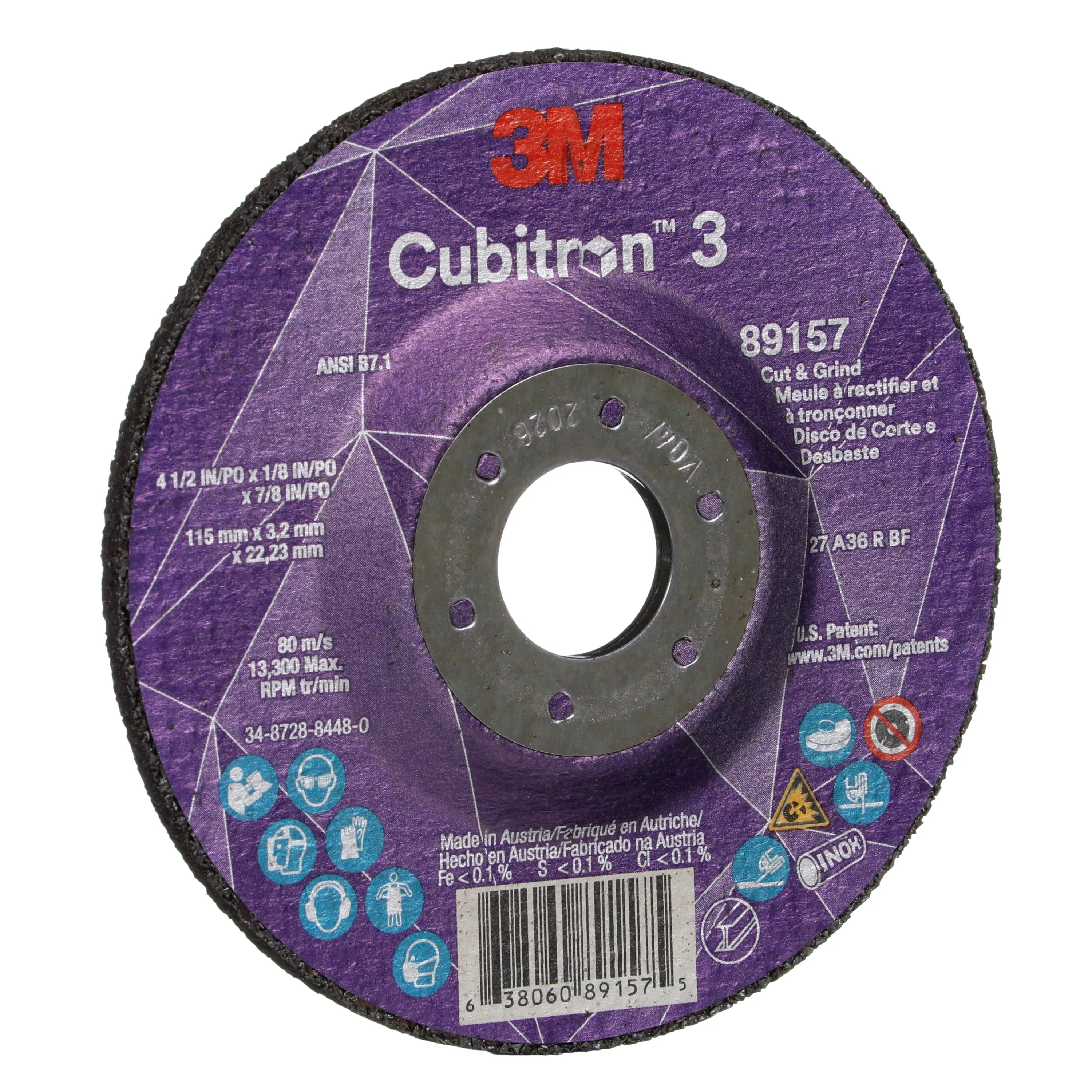 UPC 00638060891575 | 3M™ Cubitron™ 3 Cut and Grind Wheel