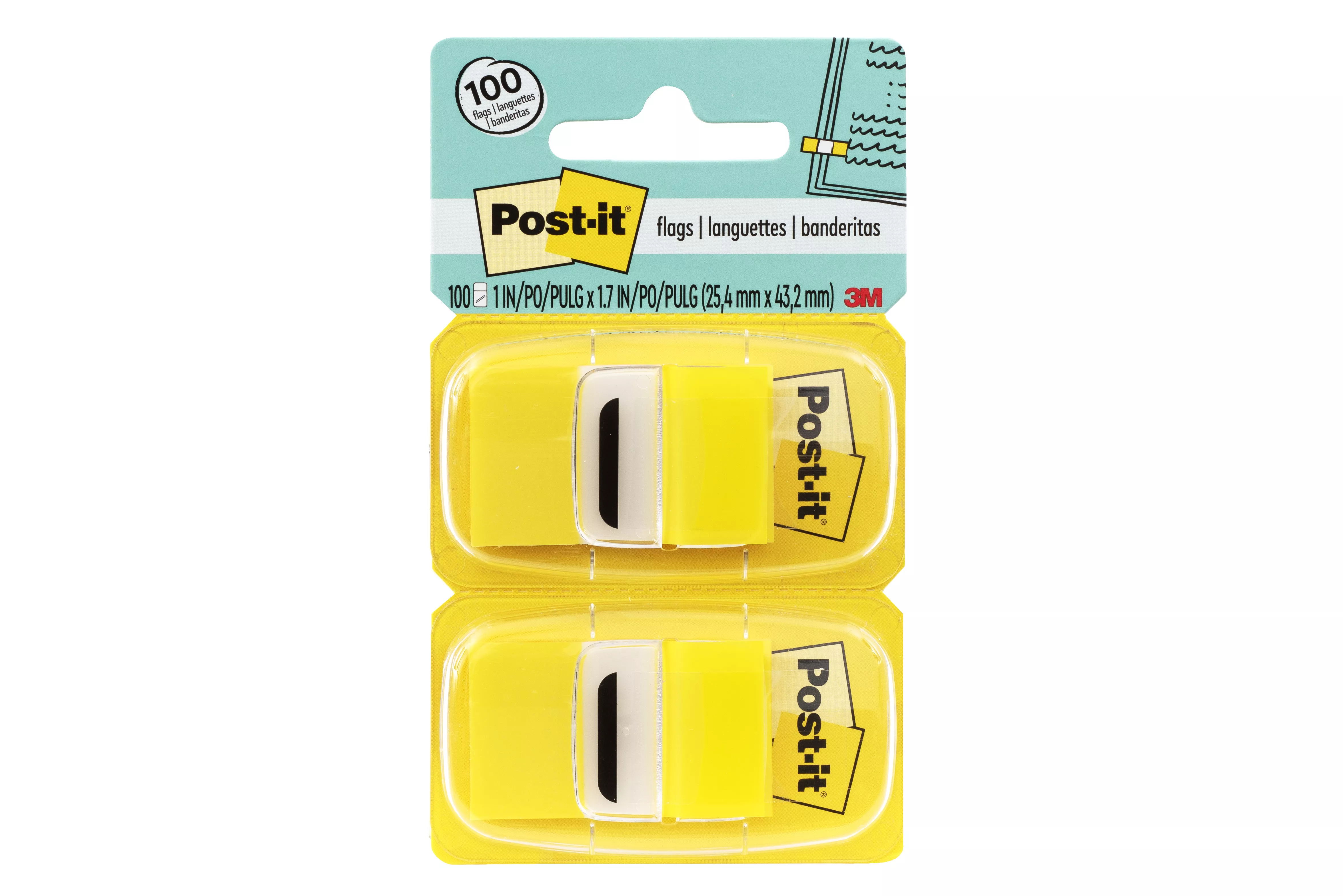 Post-it® Flags 680-YW12, 1 in. x 1.7 in. (25.4 mm x 43.2 mm) Canary
Yellow 12 disp/box 4 bx/cs