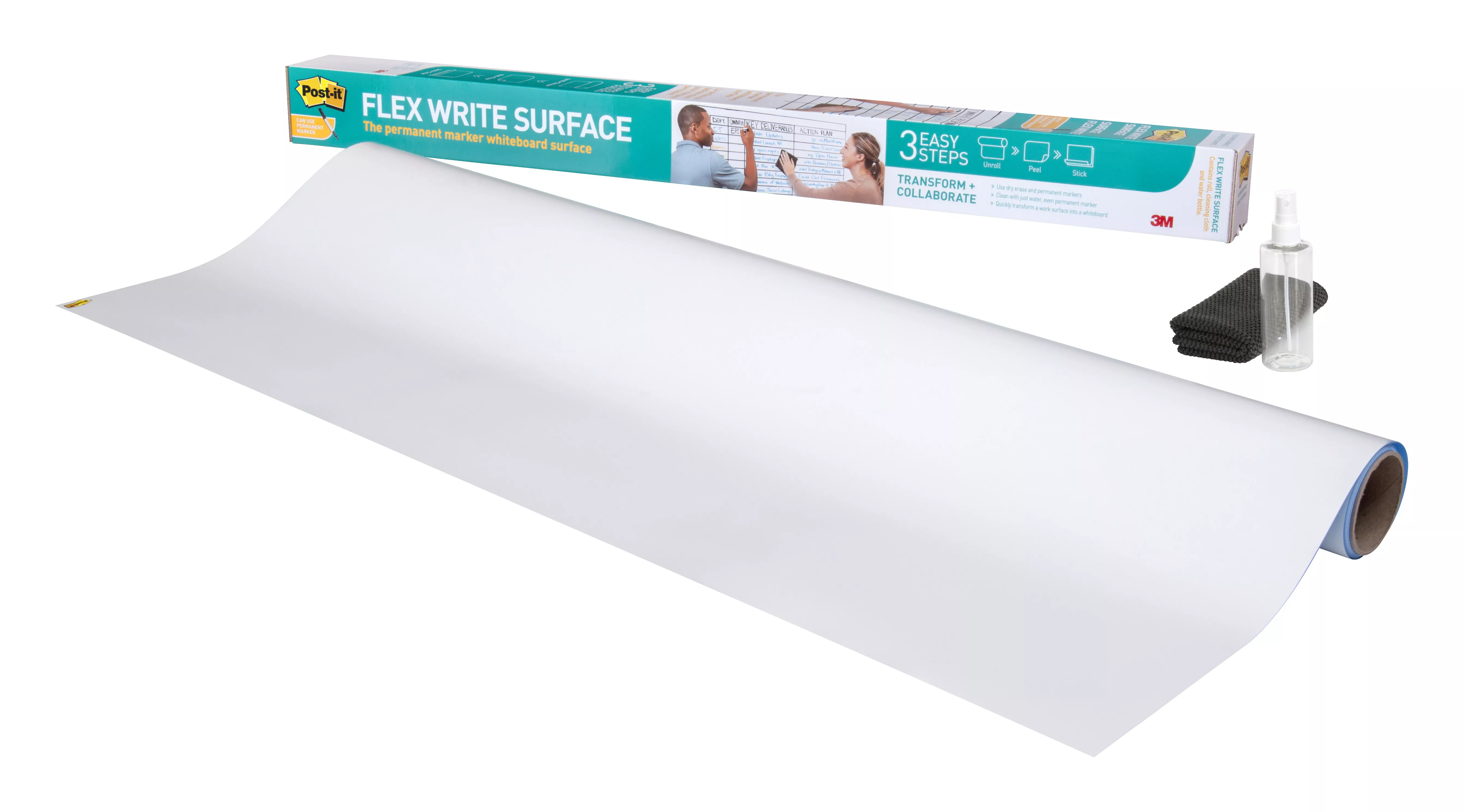 Post-it® Flex Write Surface, The Permanent Marker Whiteboard Surface, 4
ft. x 3 ft.