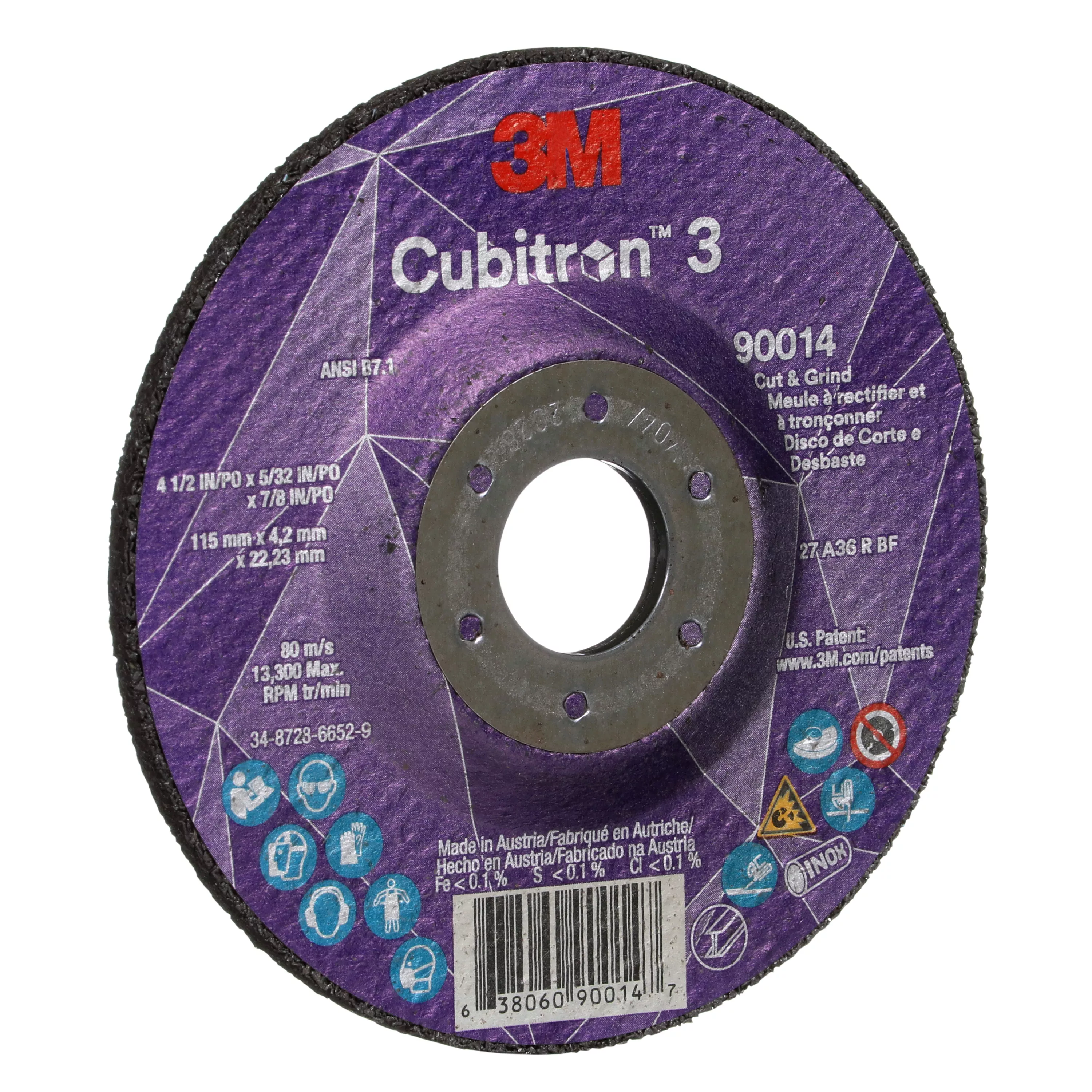 Product Number 90014 | 3M™ Cubitron™ 3 Cut and Grind Wheel