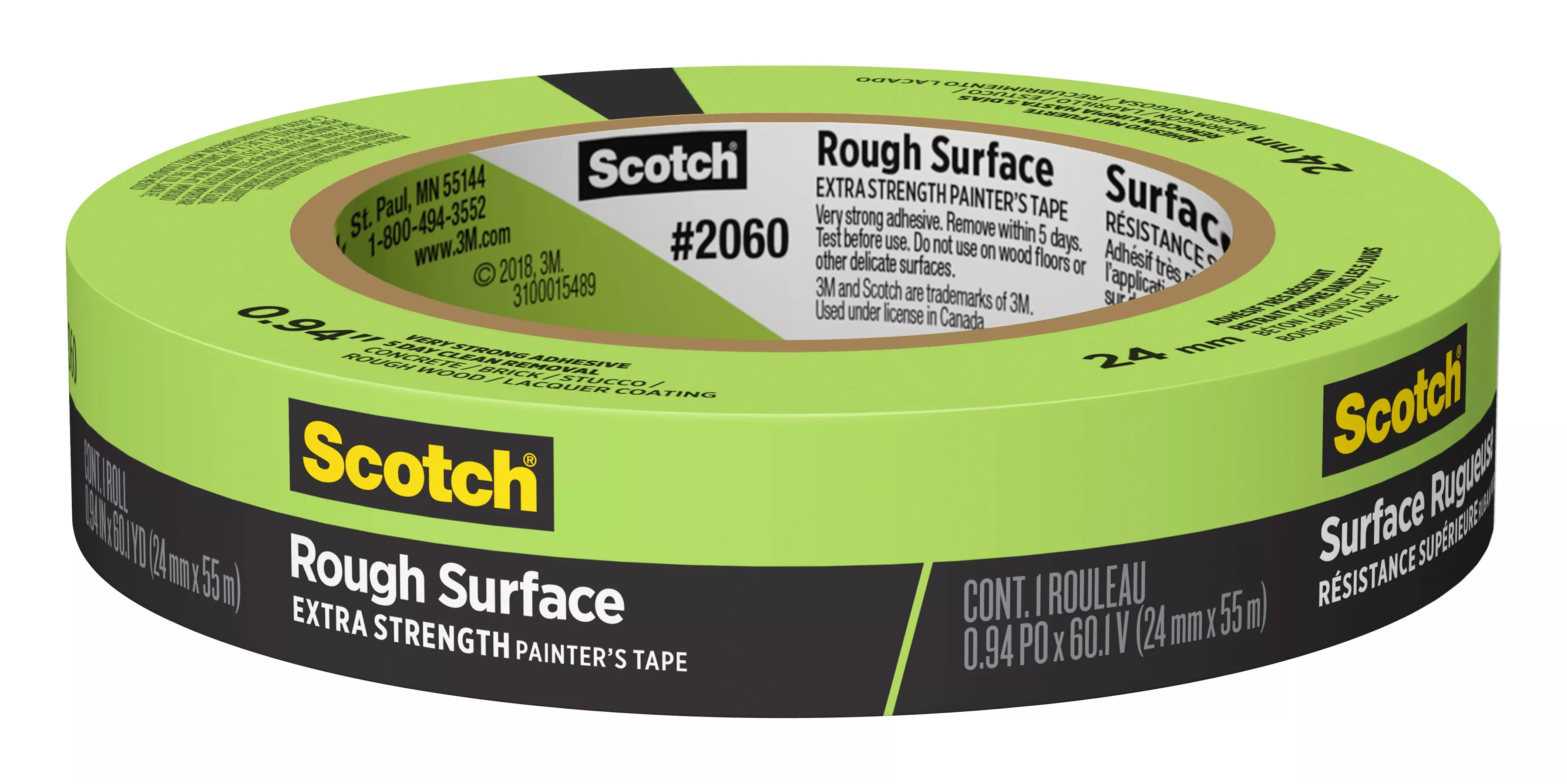 Scotch® Rough Surface Painter's Tape 2060-24AP, 0.94 in x 60.1 yd (24mm
x 55m)