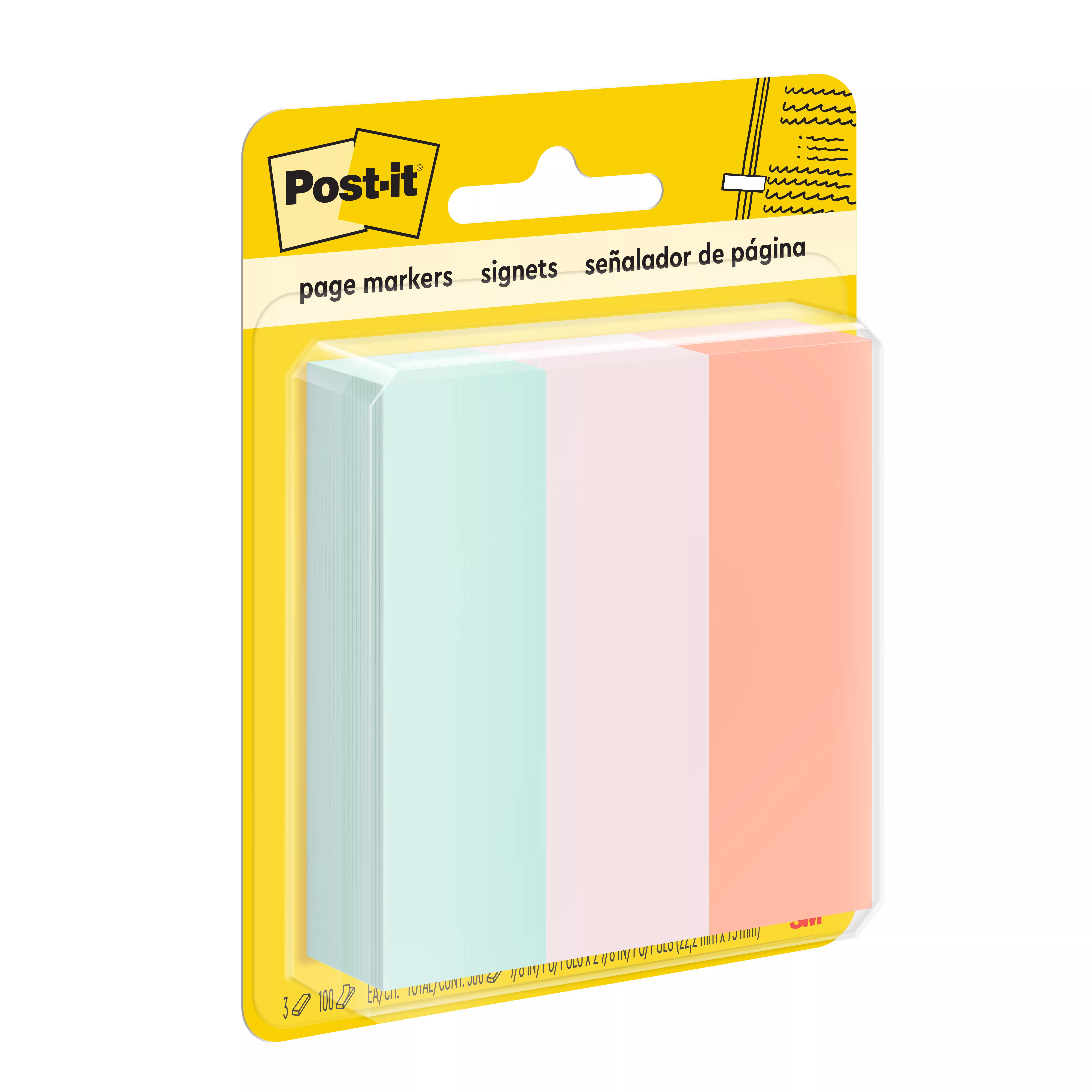 Product Number 5487 | Post-it® Page Markers 5487 7/8 in x 2-7/8 in Neon 100sht/pd