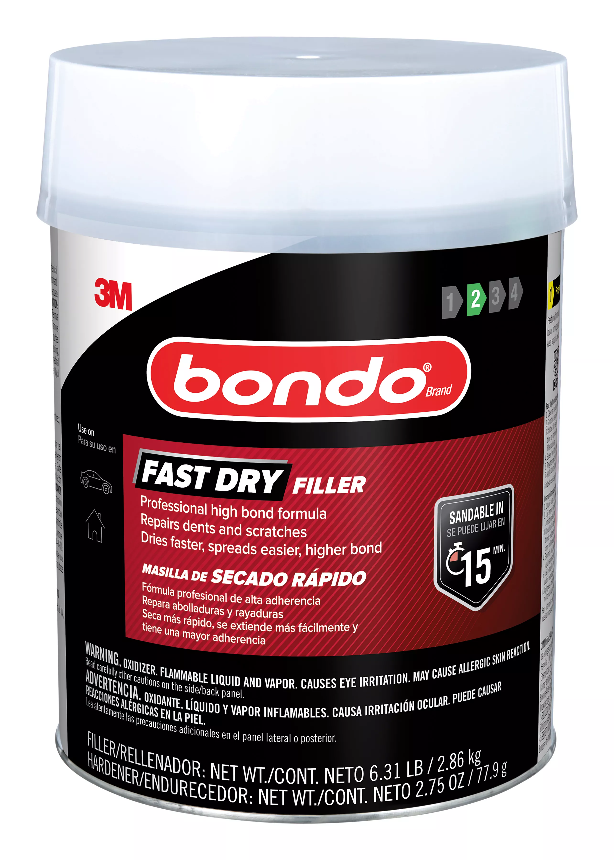 Bondo® Fast Dry Filler FD-GAL-ES, 6.31 lb, 2/Case