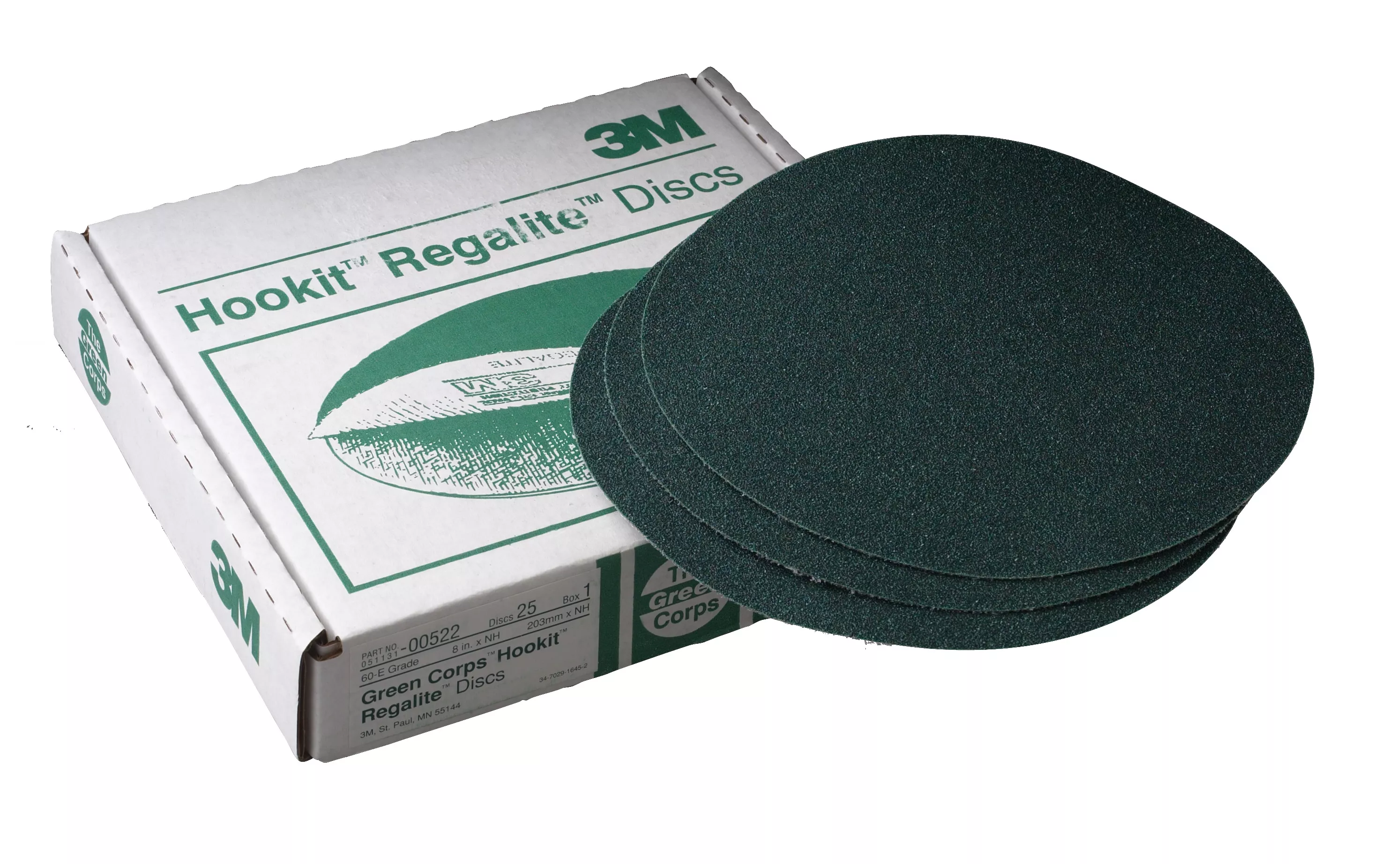 3M™ Green Corps™ Hookit™ Disc, 00522, 8 in, 60, 25 discs per carton, 5
cartons per case