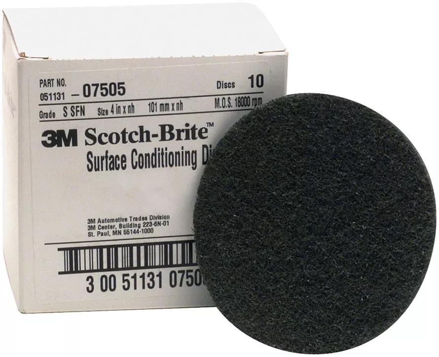 Scotch-Brite™ Surface Conditioning Disc, SC-DH, 07505, SiC Super Fine, 4
in x NH, 10/Carton, 40 ea/Case