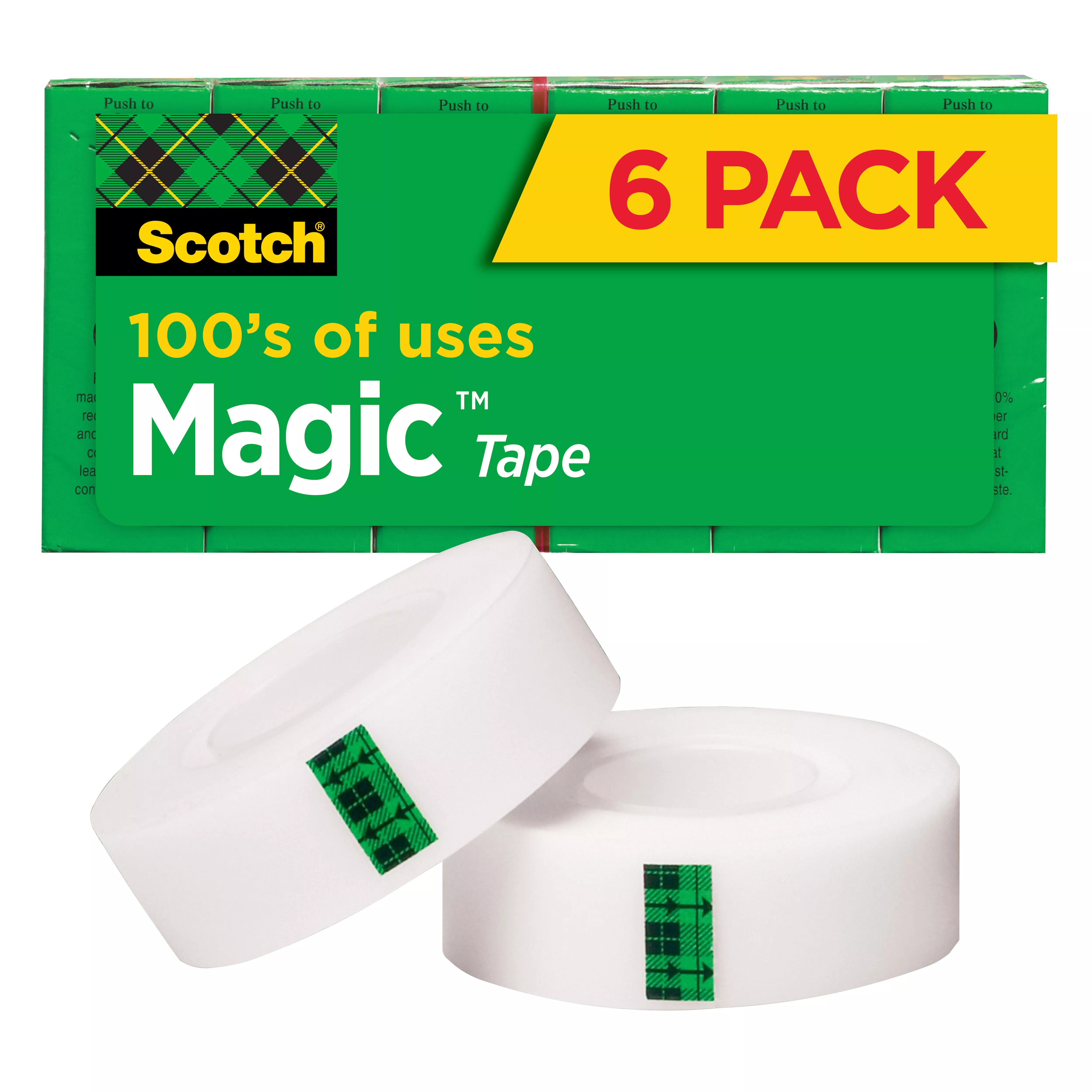Scotch® Magic™ Tape 810K6 6 rolls of 3/4 in x 1000 in