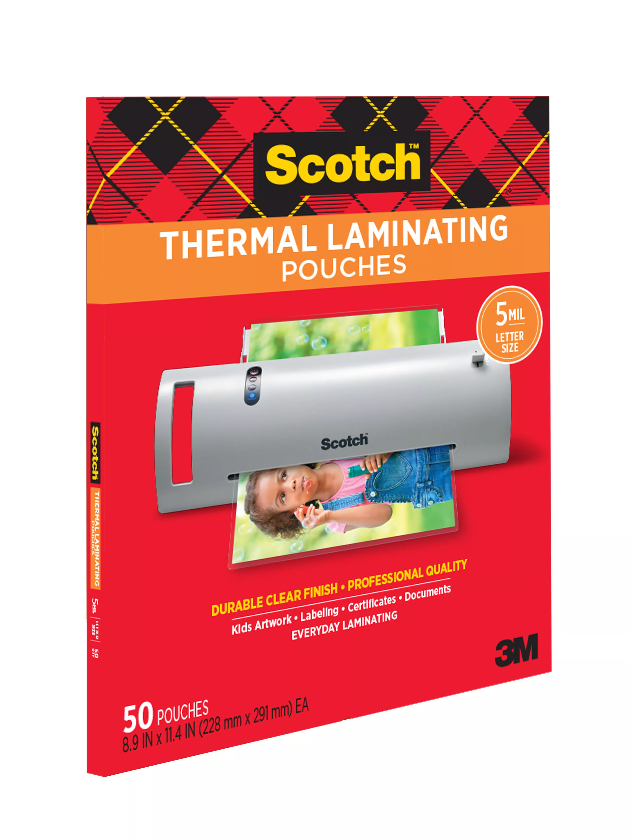 SKU 7100232581 | Scotch™ Thermal Pouches 5 mil TP5854-50