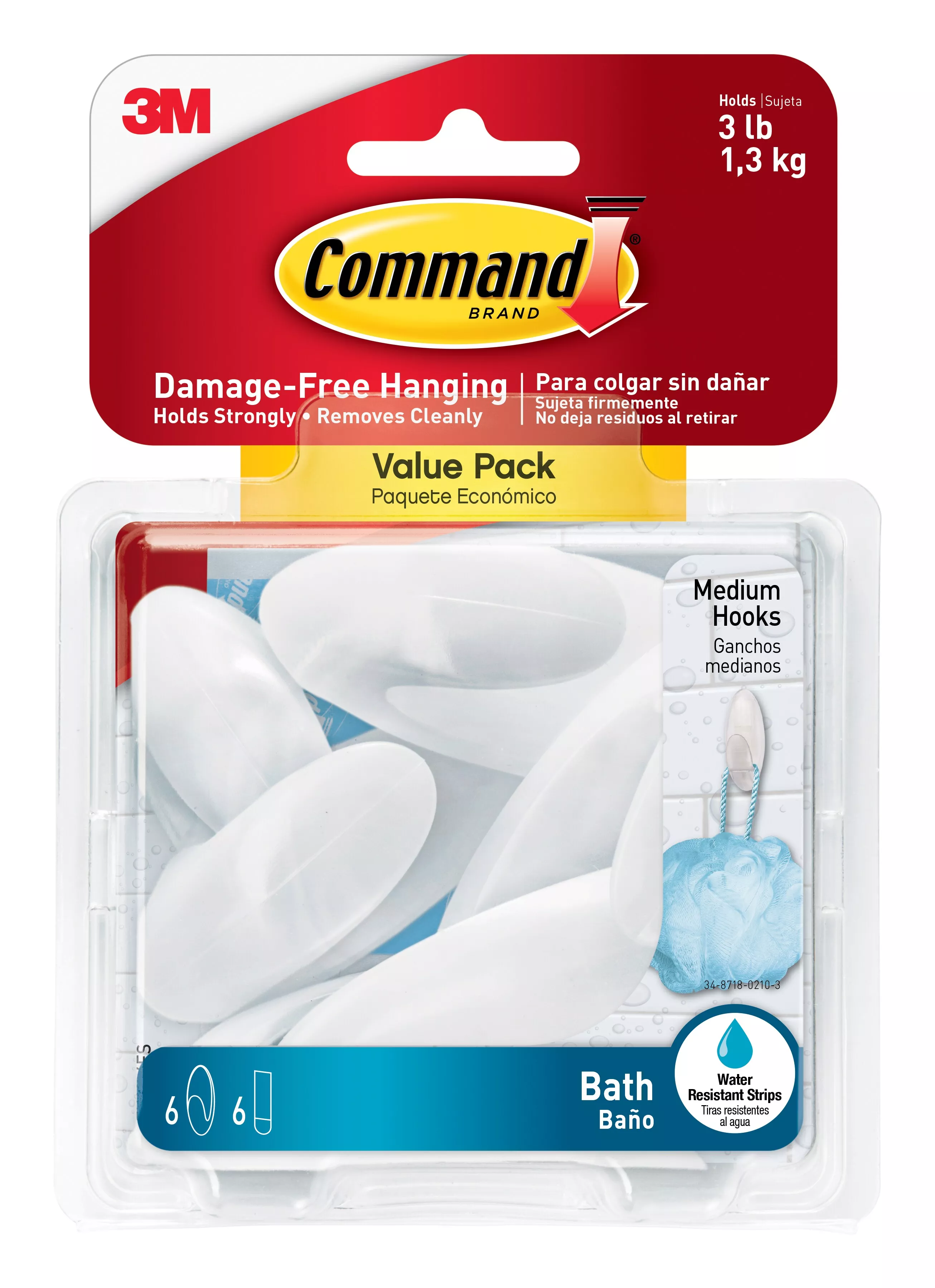 UPC 00076308728595 | Command™ Medium Bath Hooks