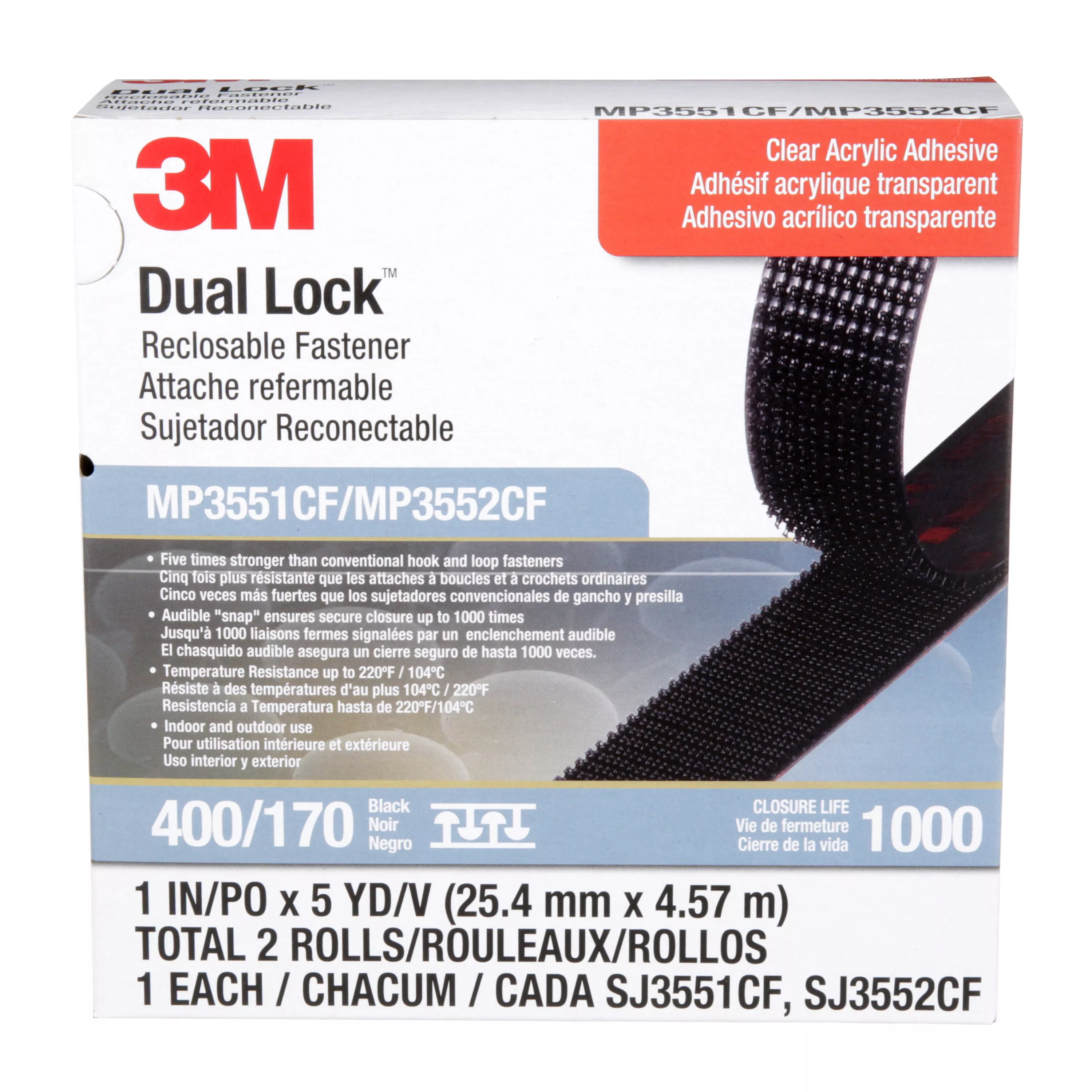 SKU 7100276500 | 3M™ Dual Lock™ Reclosable Fastener MP3551CF/MP3552CF