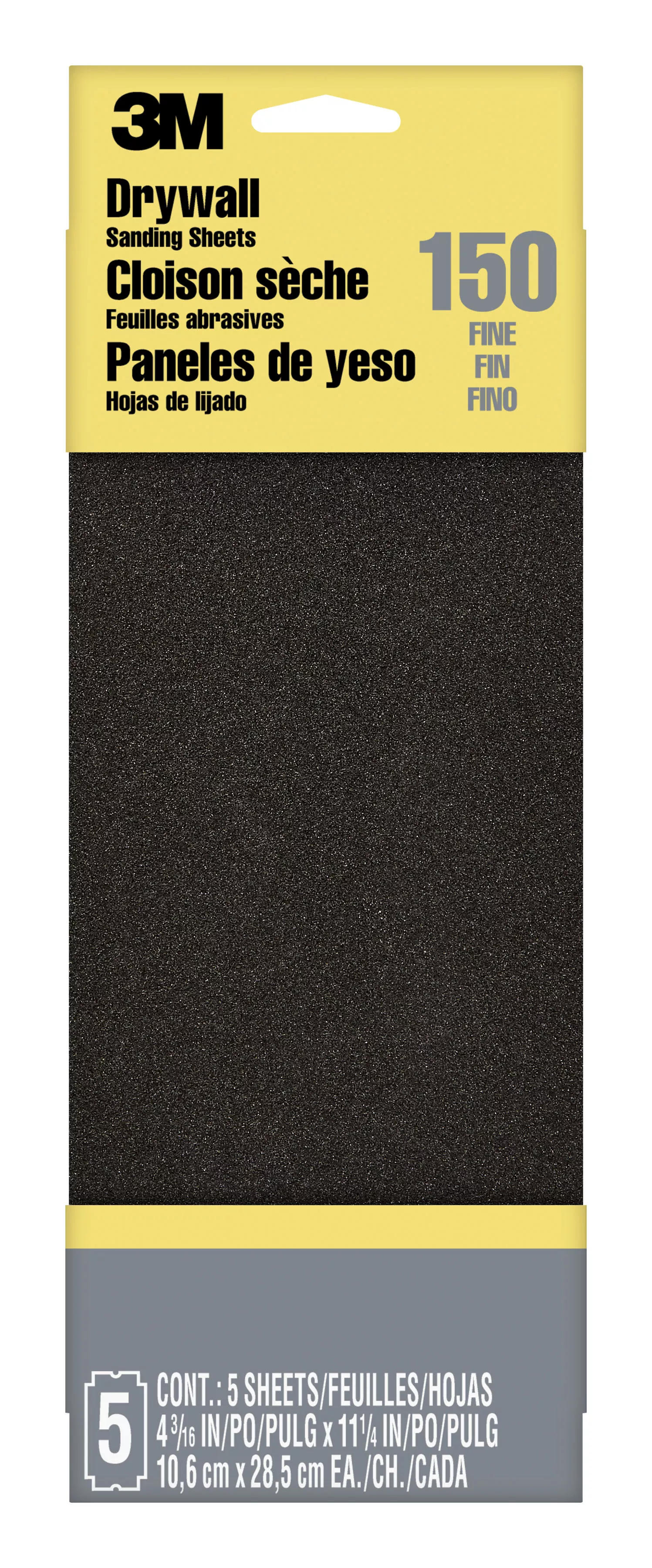 3M™ Drywall Sanding Sheets 9091DC-NA 4 3/16 in x 11 1/4 in x in, Fine
grit, 5/pk, Open Stock