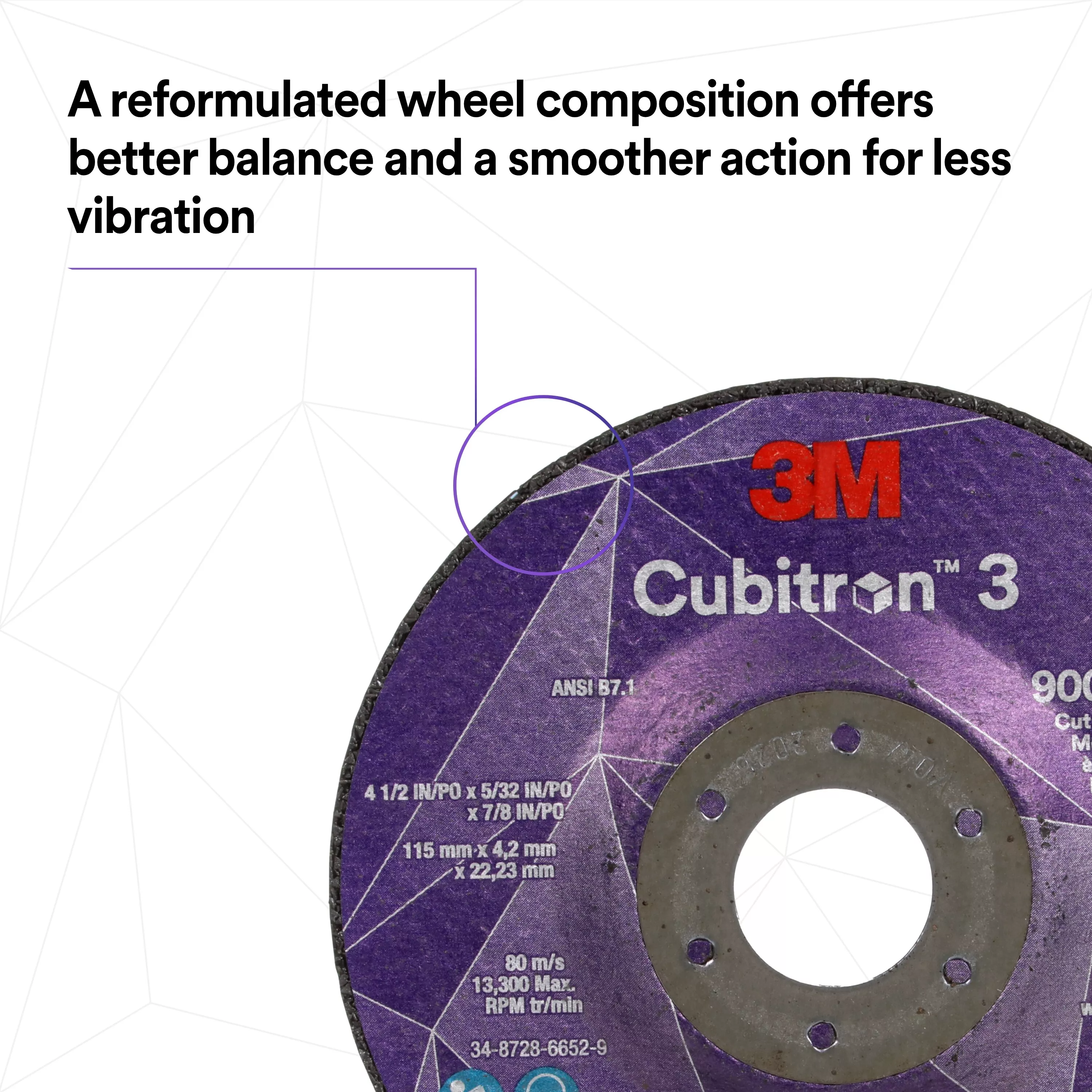 SKU 7100303968 | 3M™ Cubitron™ 3 Cut and Grind Wheel