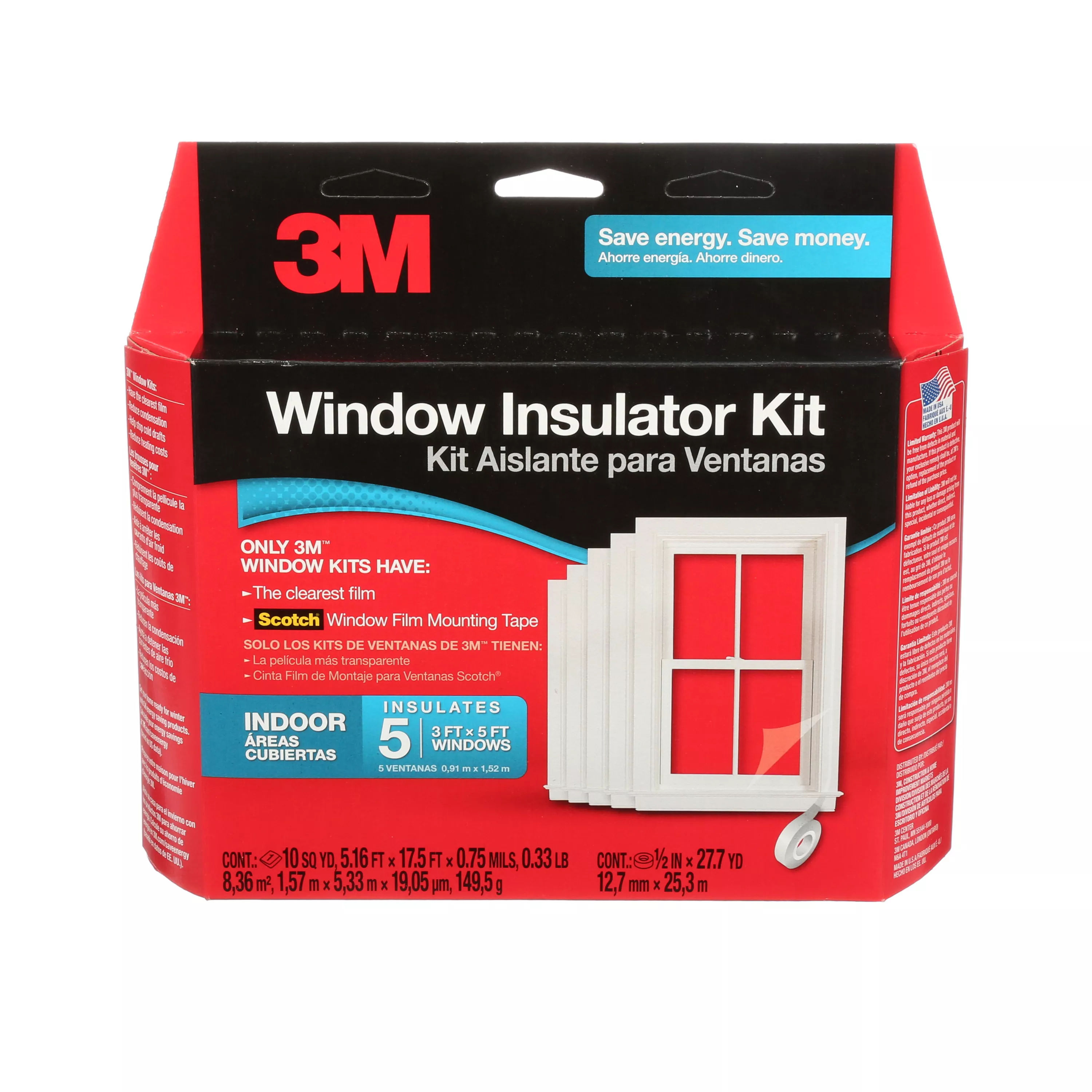 SKU 7100075738 | 3M™ Indoor Window Insulator Kit - Five Pack 2141W-6