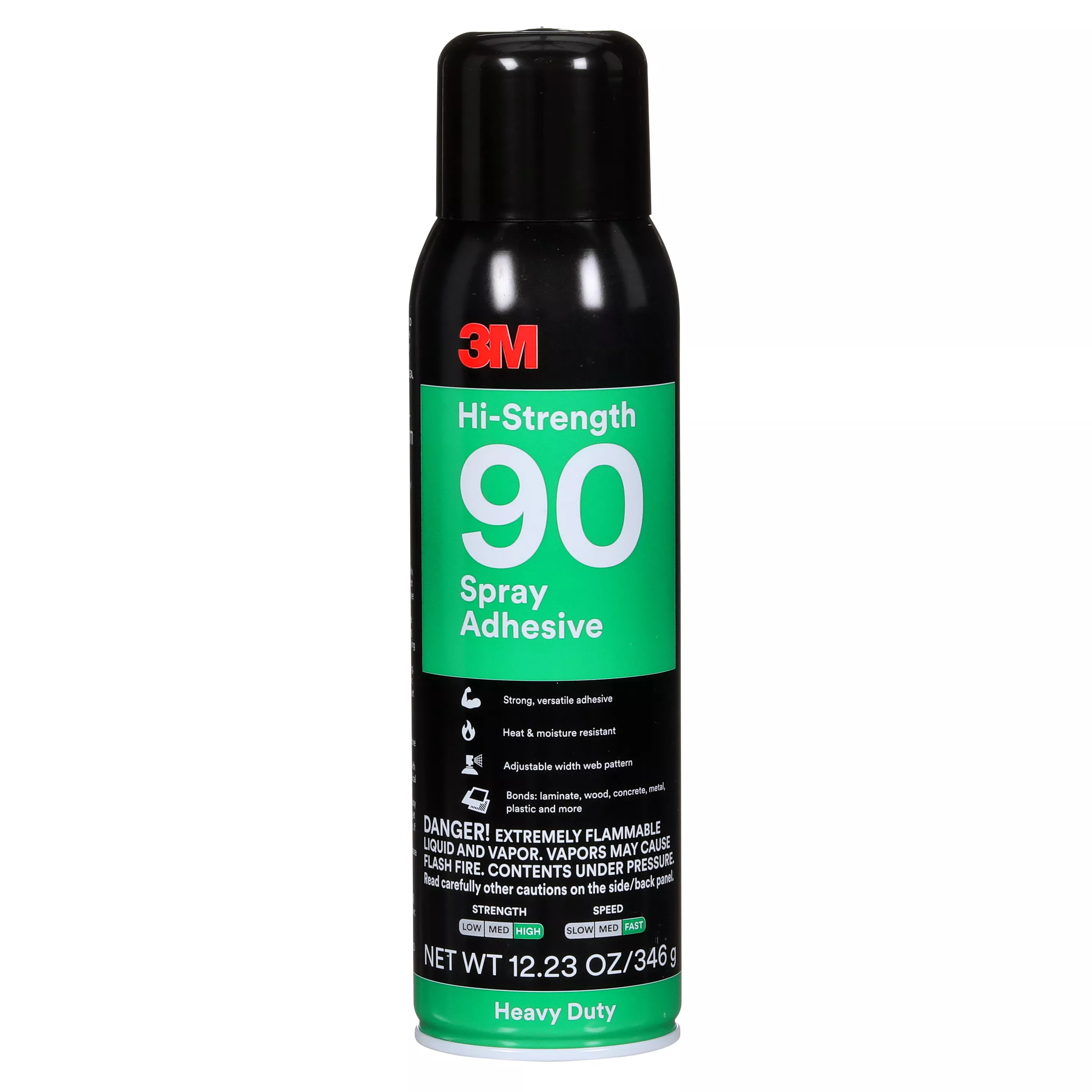 3M™ Hi-Strength Spray Adhesive 90, Clear, 16 fl oz Can (Net Wt 12.23
oz), 12/Case, NOT FOR SALE IN CA AND OTHER STATES