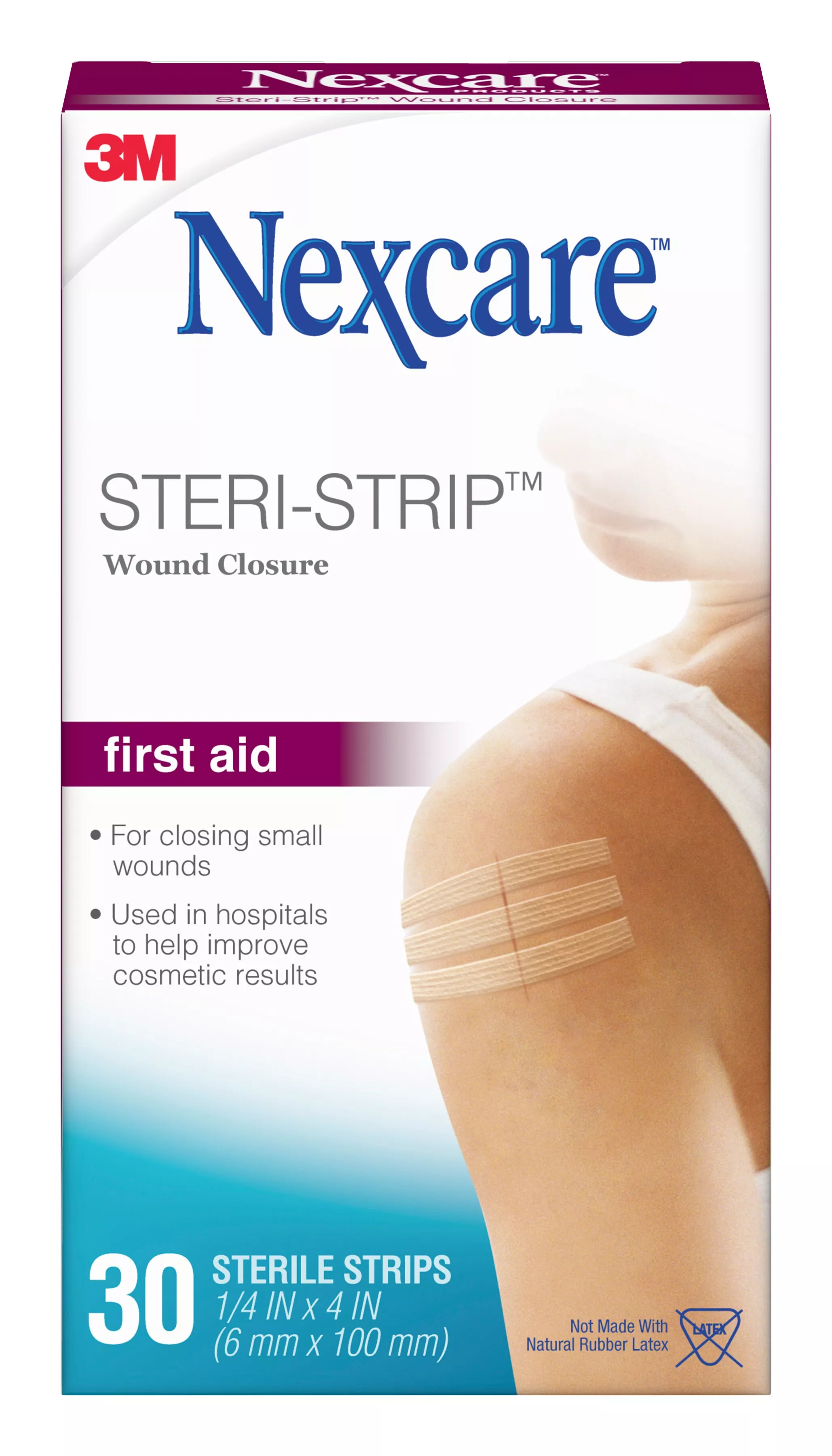 Nexcare™ Steri-Strip™ Wound Closure H1546, 1/4 in x 4 in (6 mm x 100 mm), 30 ct