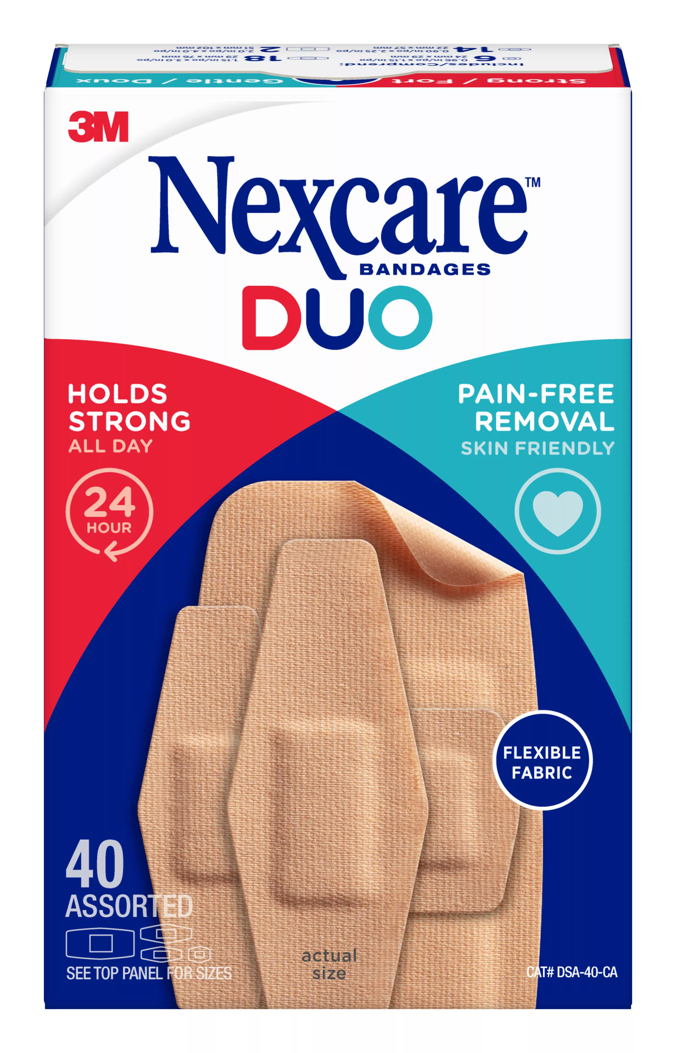 Nexcare™ DUO Bandages DSA-40, Assorted 40 ct