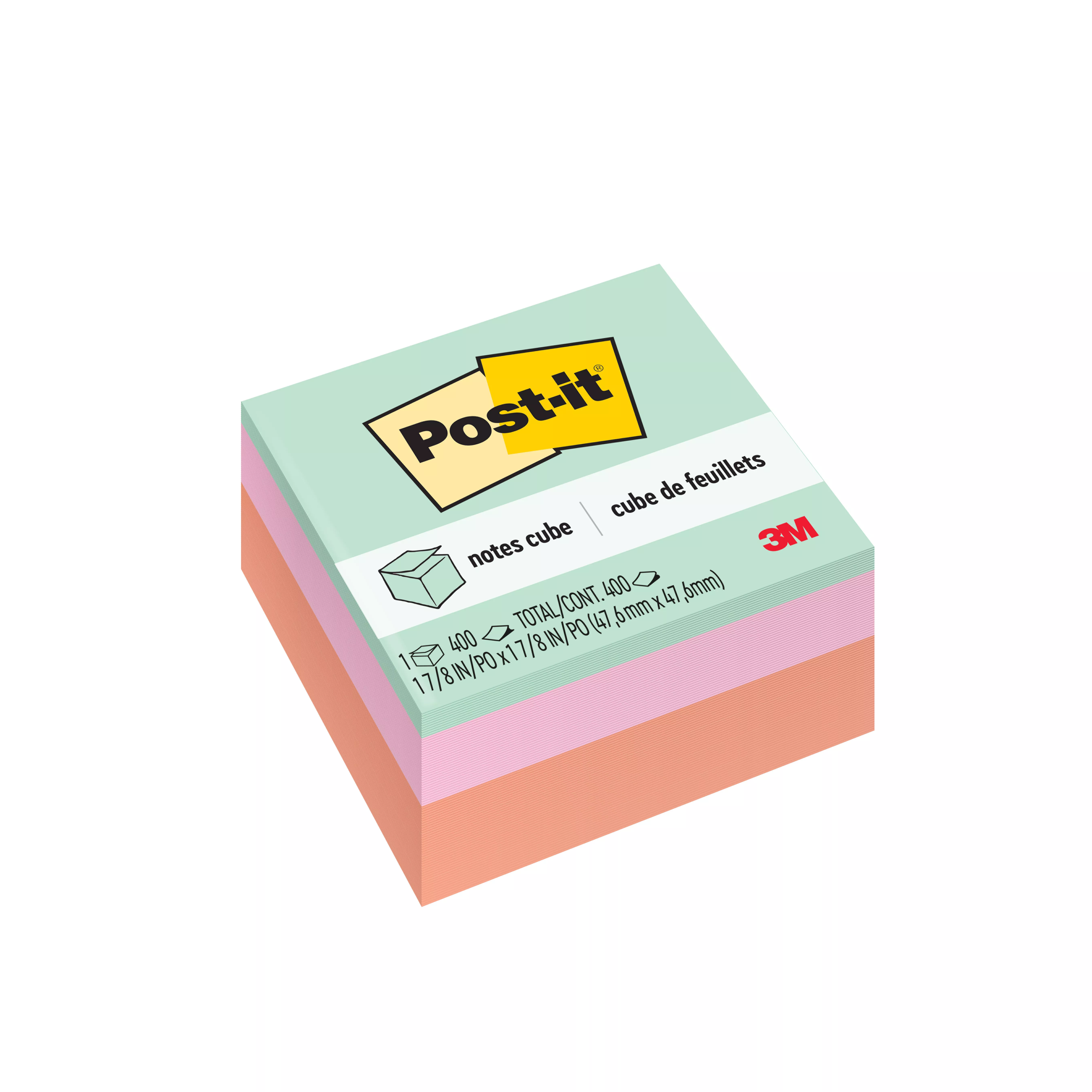 Post-it® Notes Cube 2051-PAS, 1 7/8 in x 1 7/8 in (47.6 mm x 47.6 mm)
