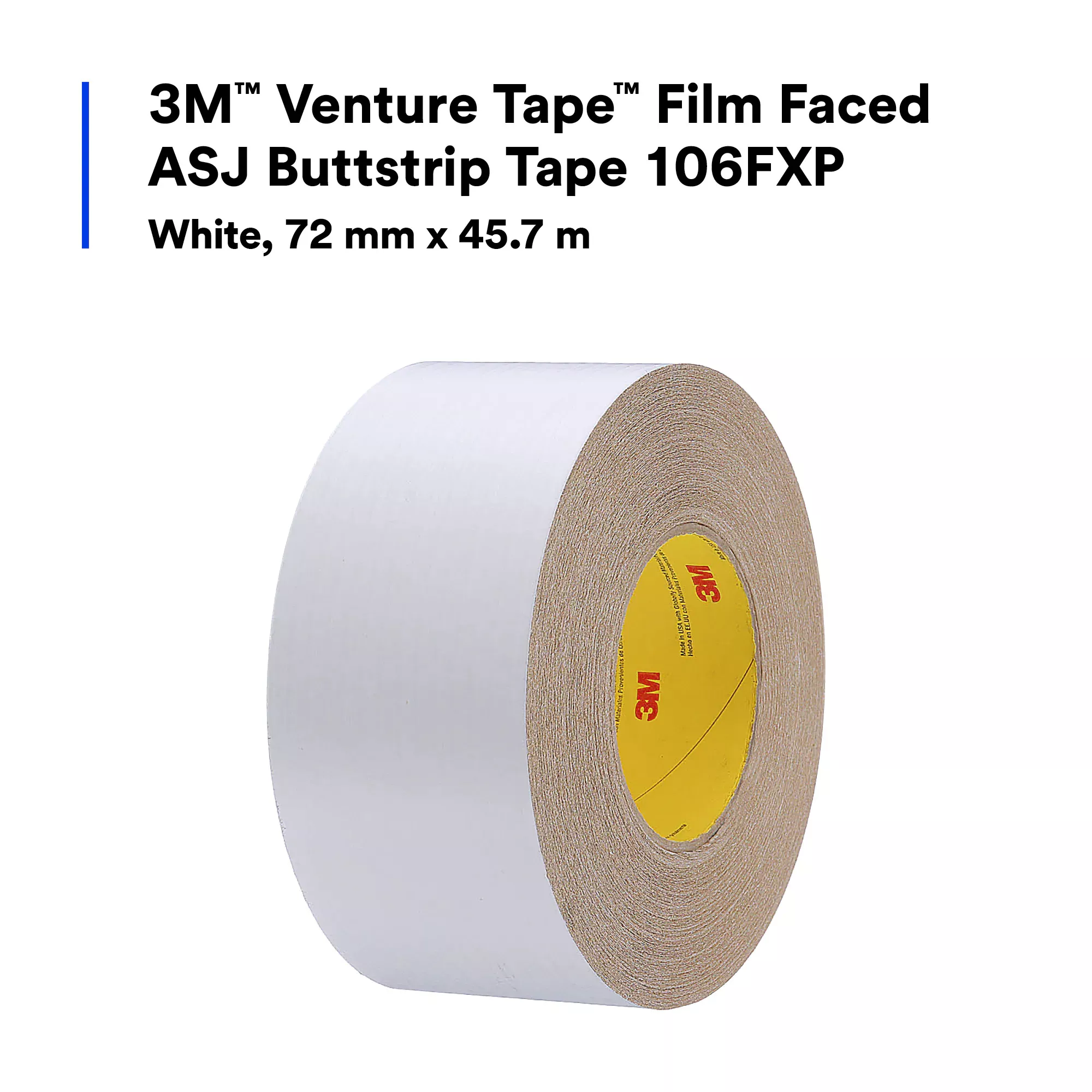 SKU 7100043807 | 3M™ Venture Tape™ Film Faced ASJ Tape 106FXP