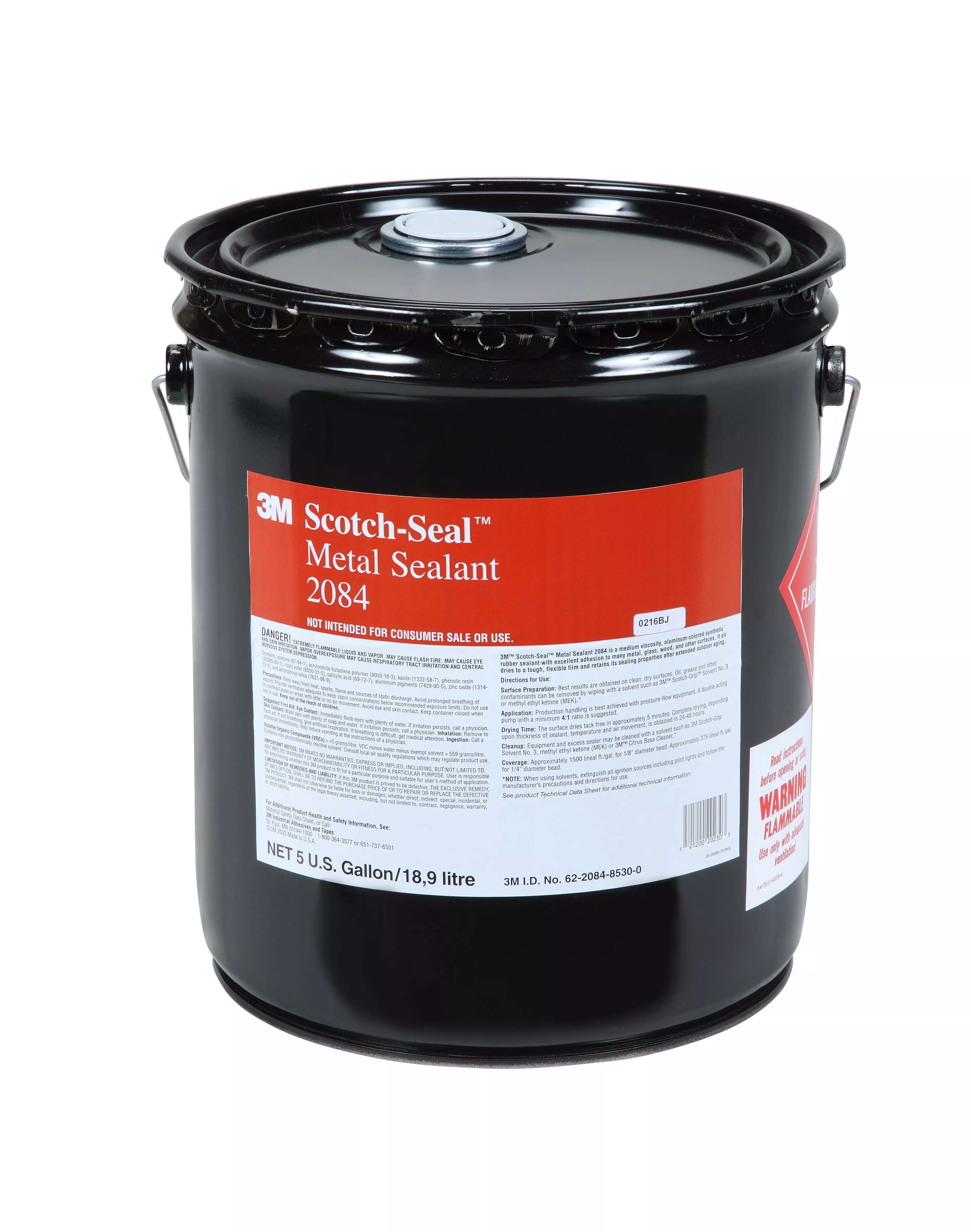 3M™ Scotch-Seal™ Metal Sealant 2084, Silver, 5 Gallon (Pail), 1 Can/Case