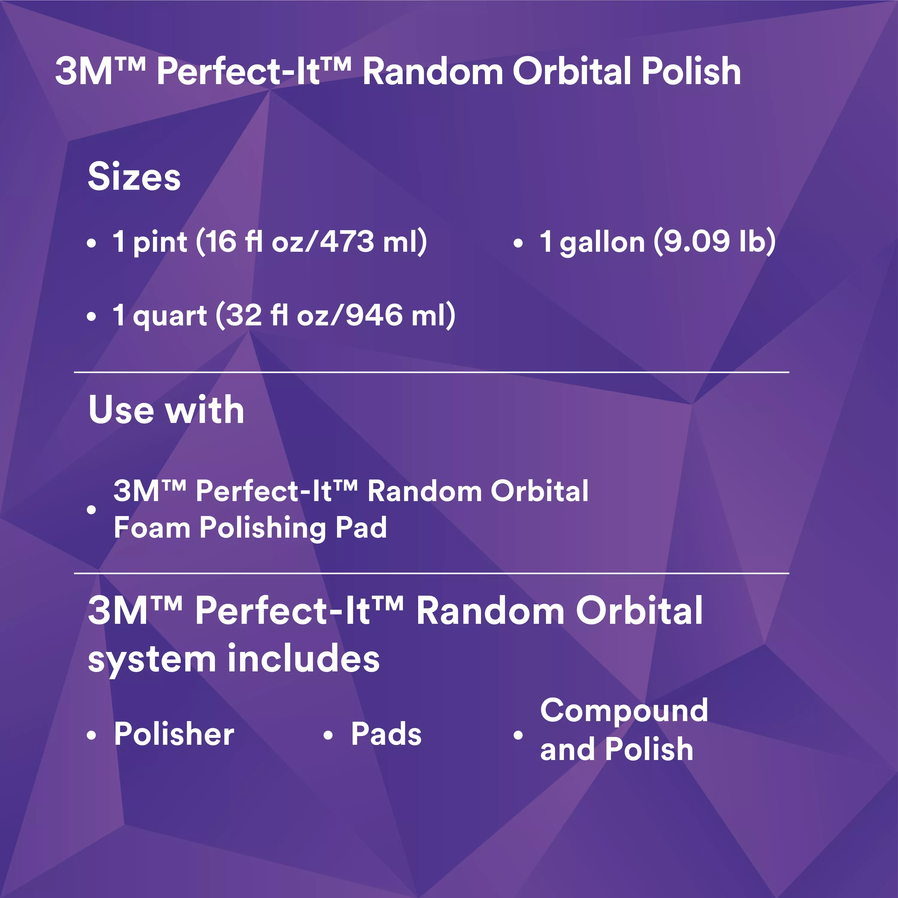 SKU 7100270077 | 3M™ Perfect-It™ Random Orbital Polish 34135