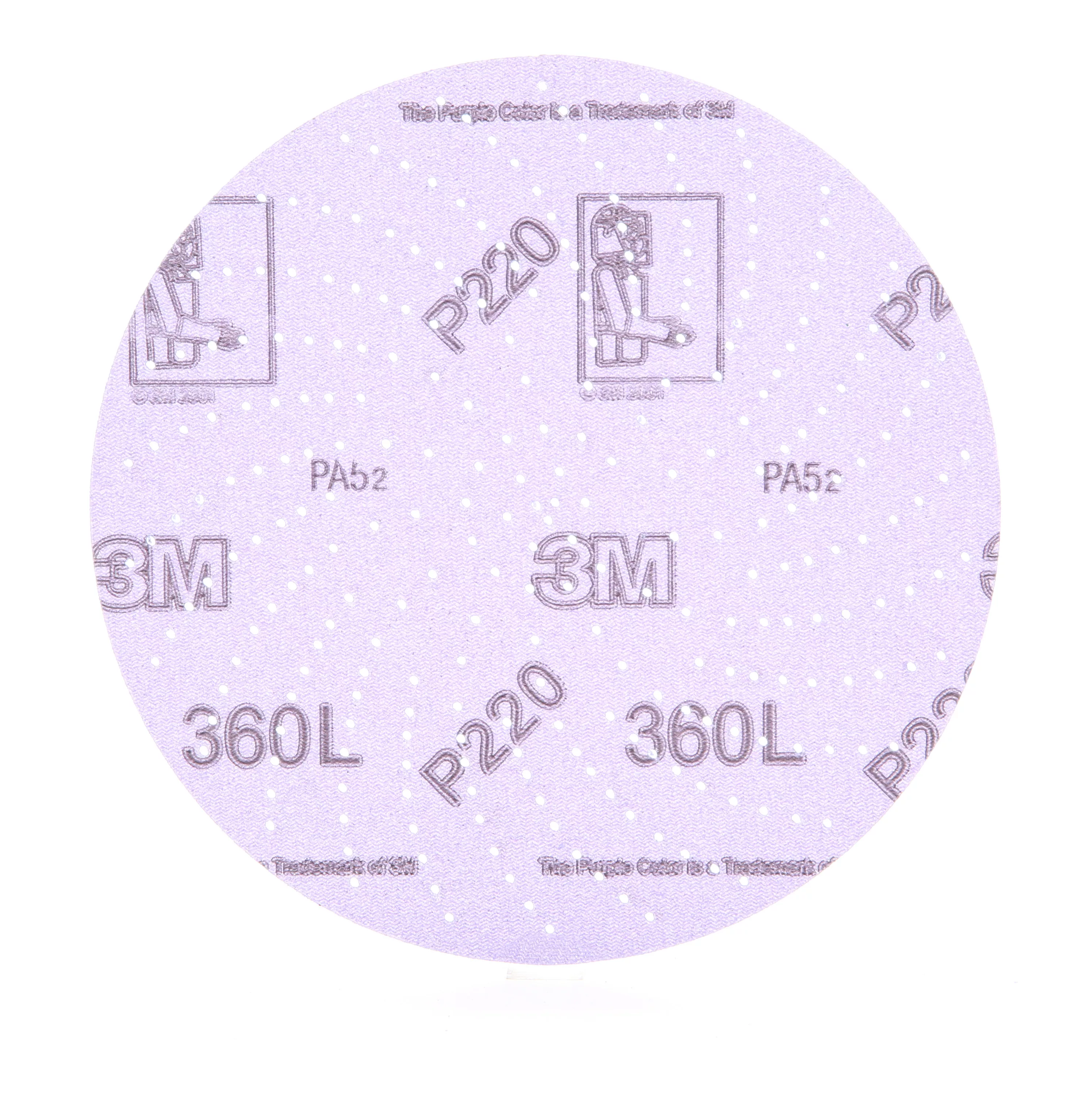 3M Xtract™ Film Disc 360L, P220 3MIL, 6 in, Die 600LG, 50/Pack, 500
ea/Case, Shrink Wrapped