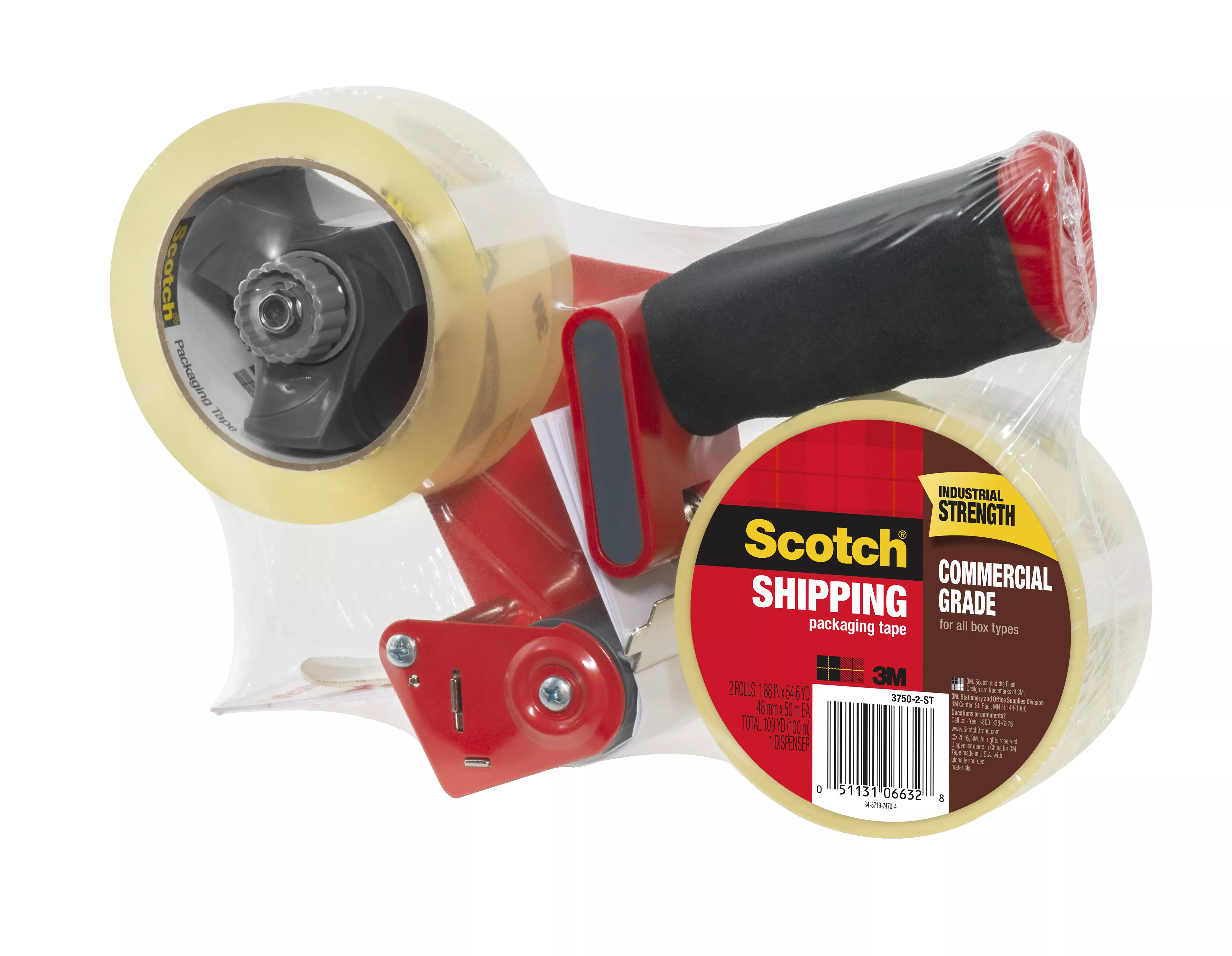 Product Number 3750-2-ST | Scotch® Commercial Grade Shipping Packaging Tape 3750-2-ST