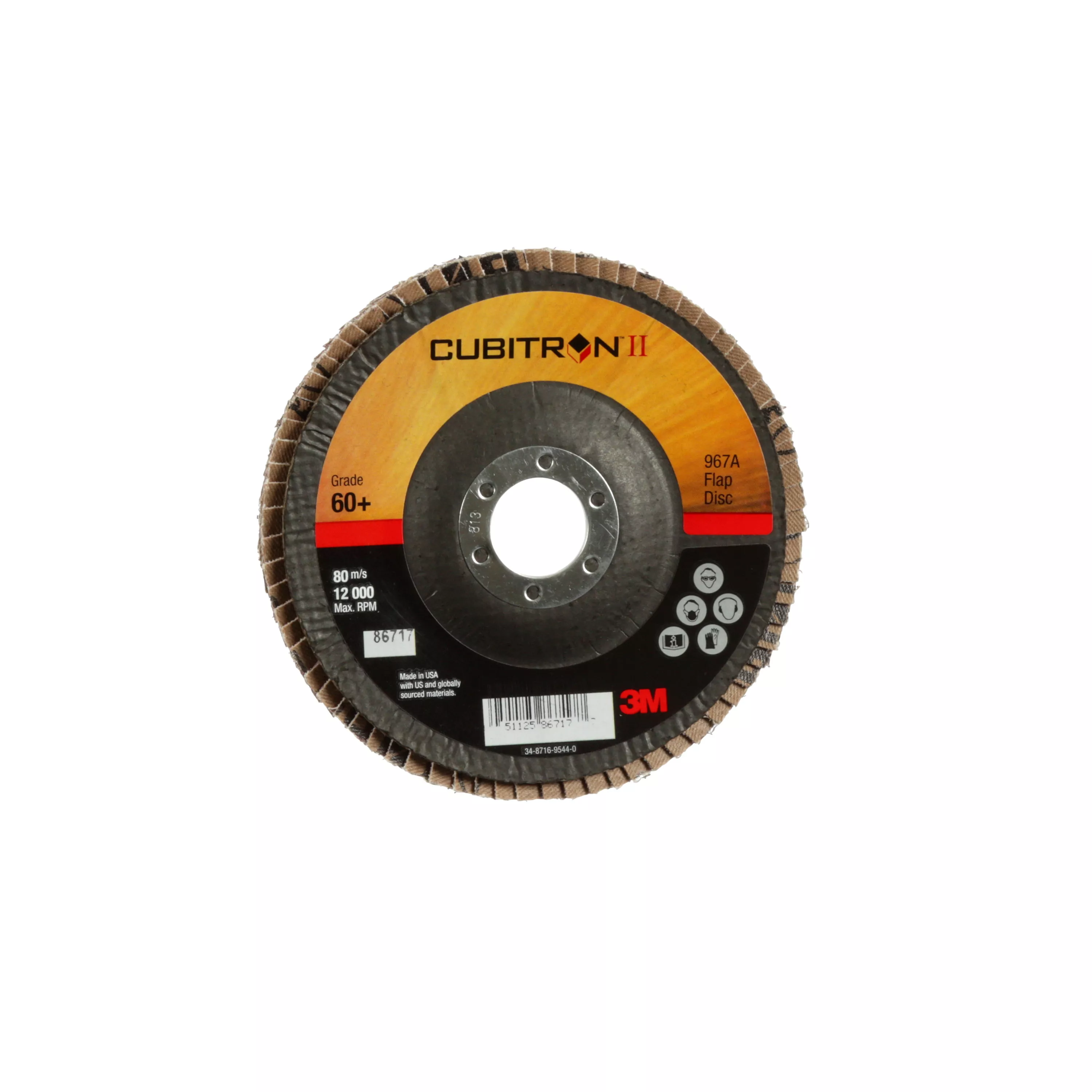SKU 7000148198 | 3M™ Cubitron™ II Flap Disc 967A