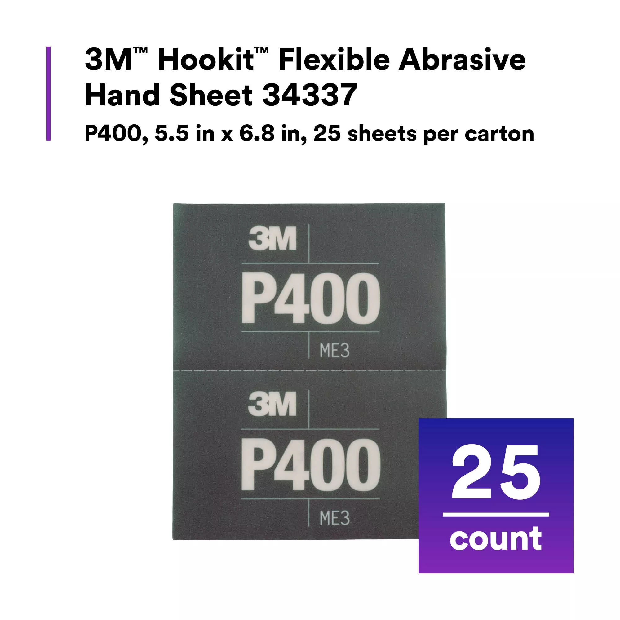 SKU 7100010553 | 3M™ Hookit™ Flexible Abrasive Hand Sheet 270J