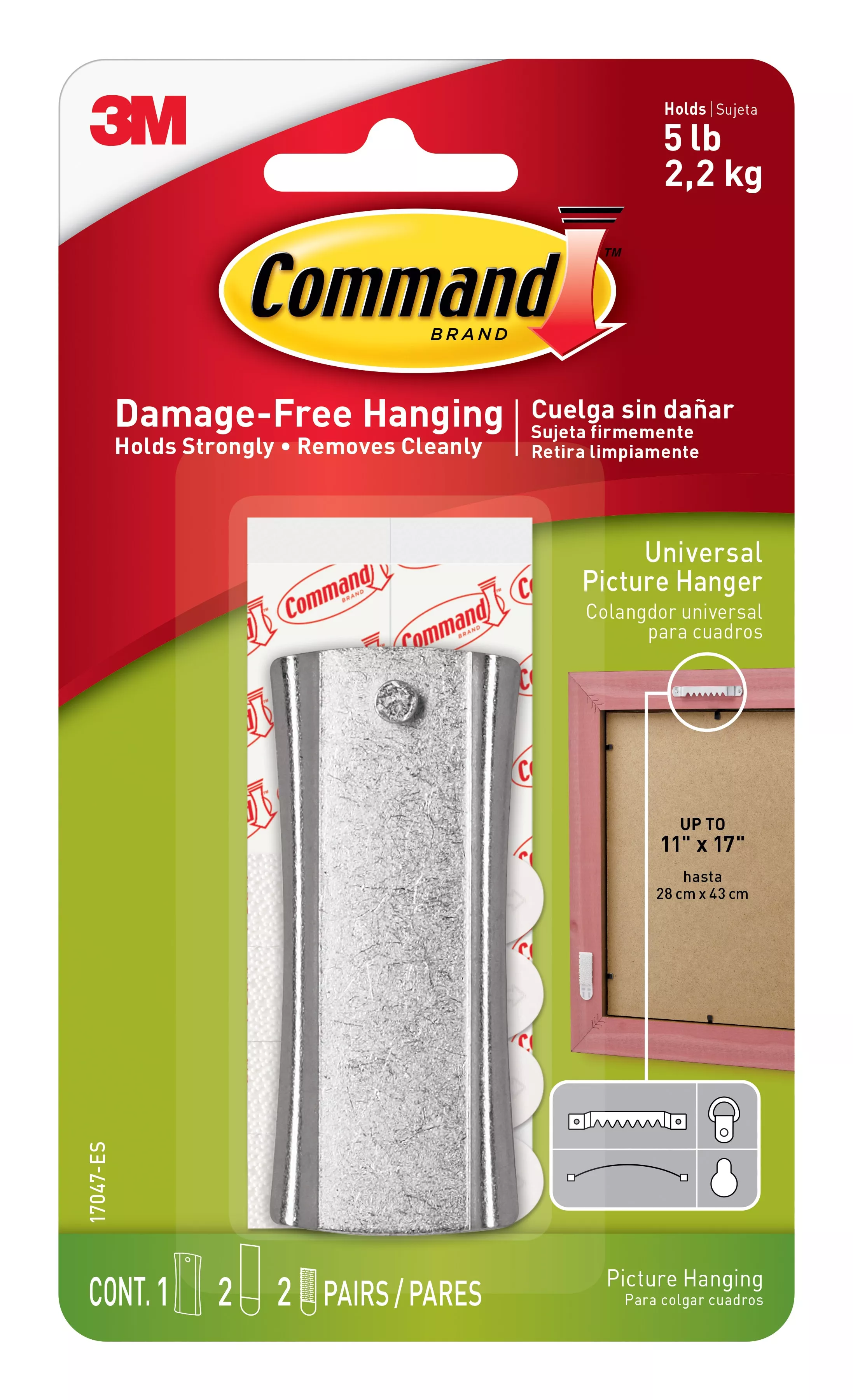 Command™ Universal Picture Hanger w/ Stabilizer Strips 17047-ES